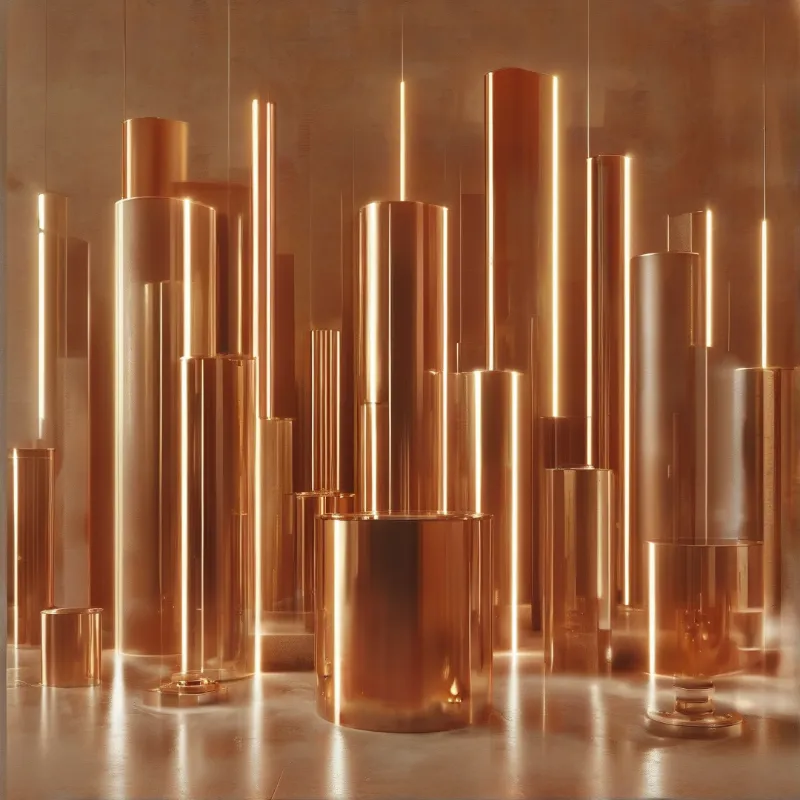 Golden Metallic Columns