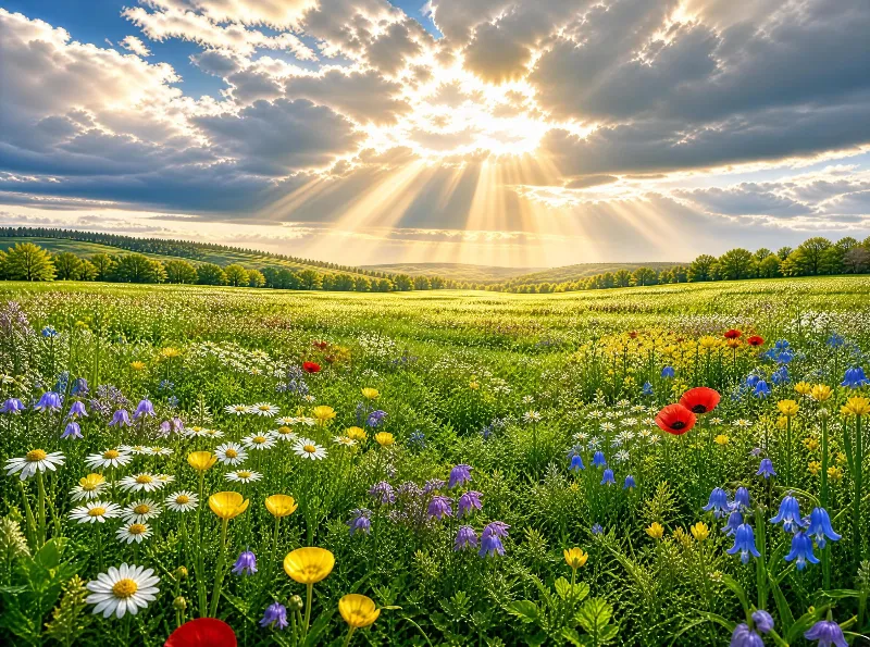 Wildflower Meadow at Sunrise
