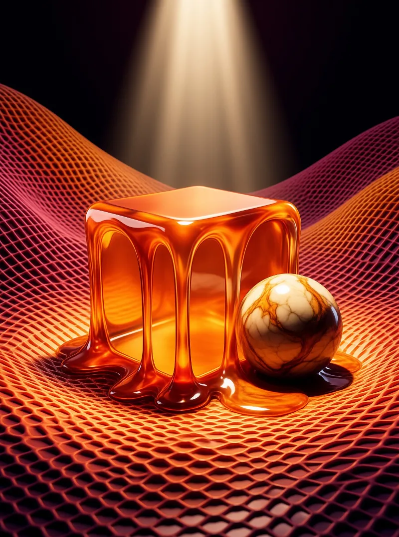 Melting Amber Cube