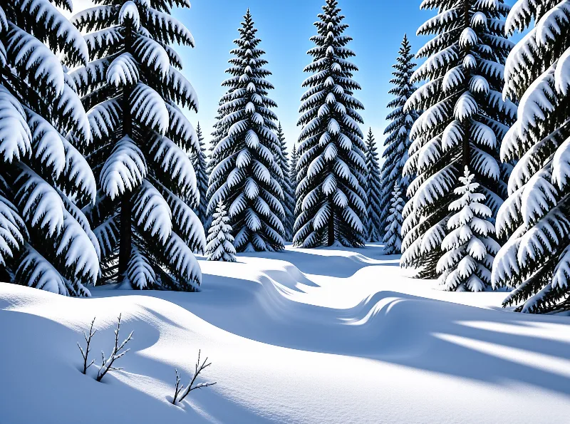 Snowy Pine Winter Forest