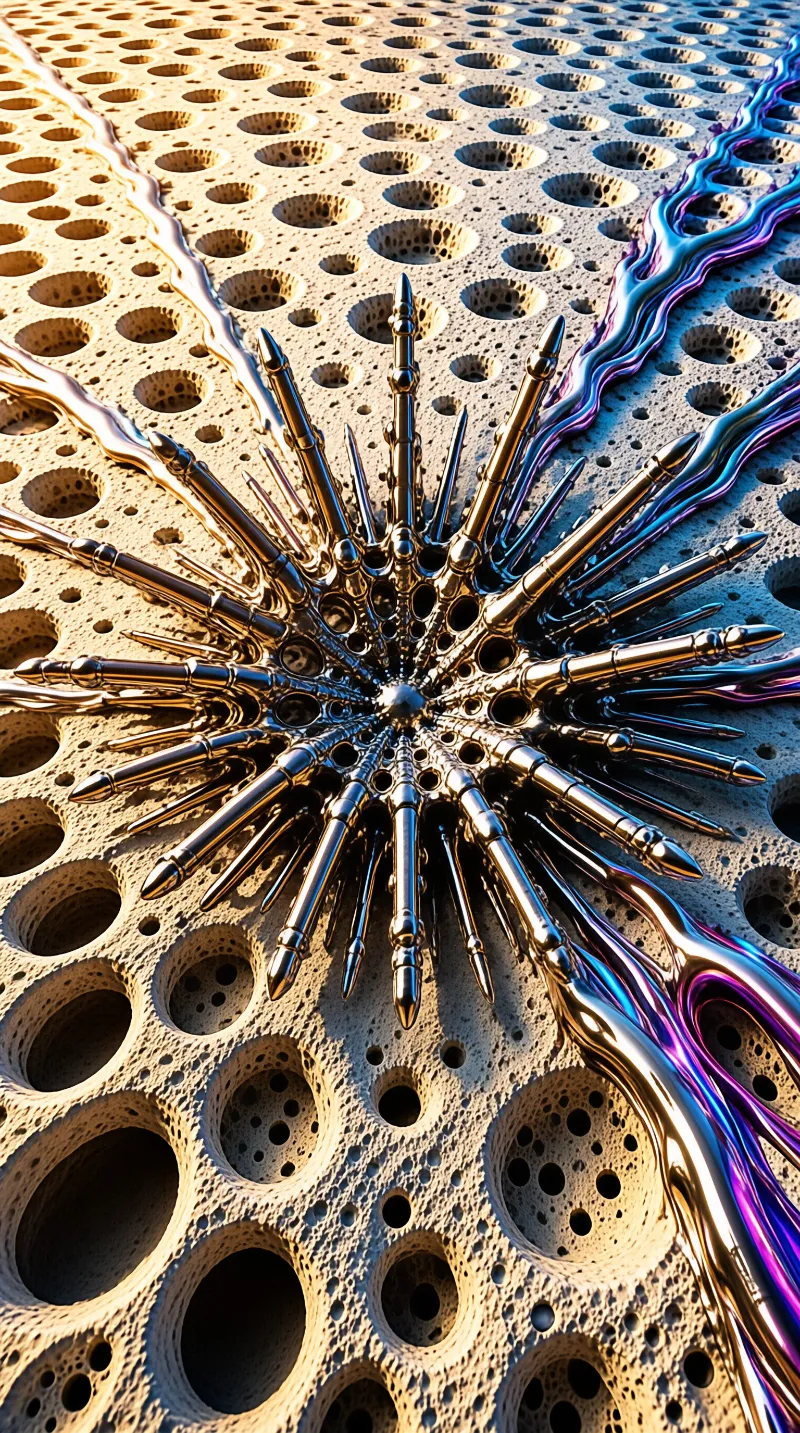 Surreal Metallic Starburst