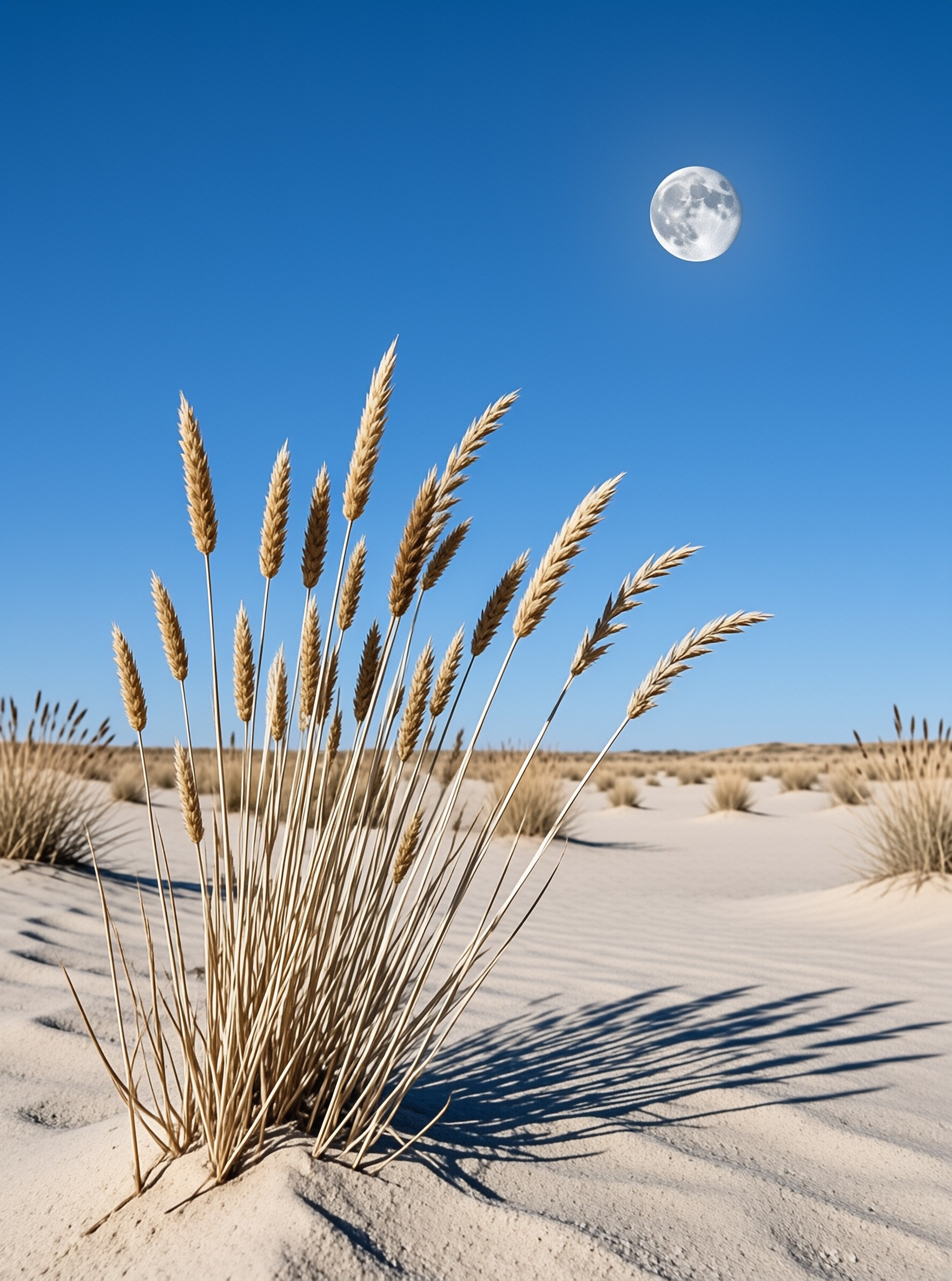 Desert Grass Under Moonlight
