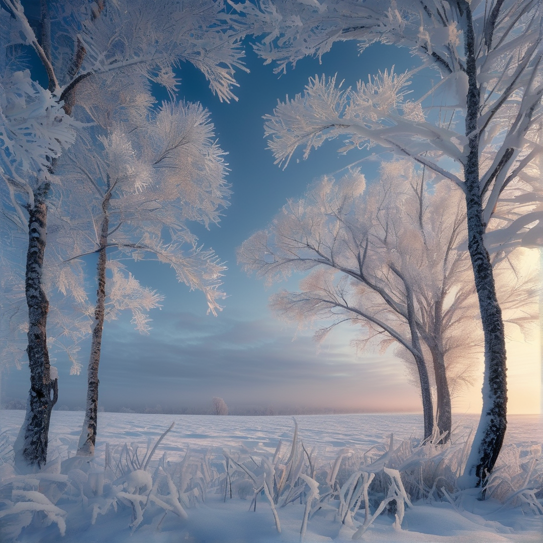 Hoarfrost Forest Winter Landscape