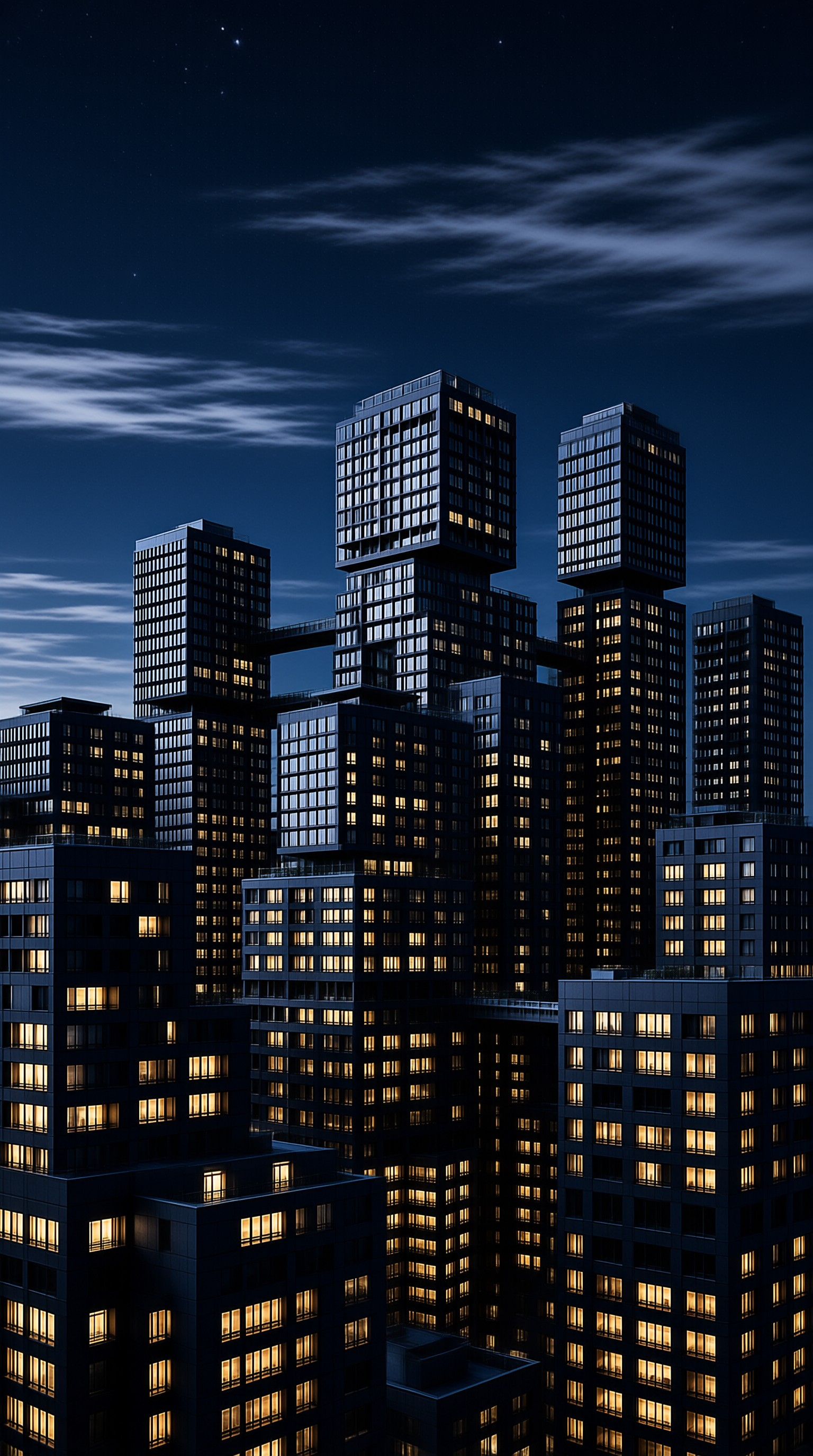 Futuristic City Night View