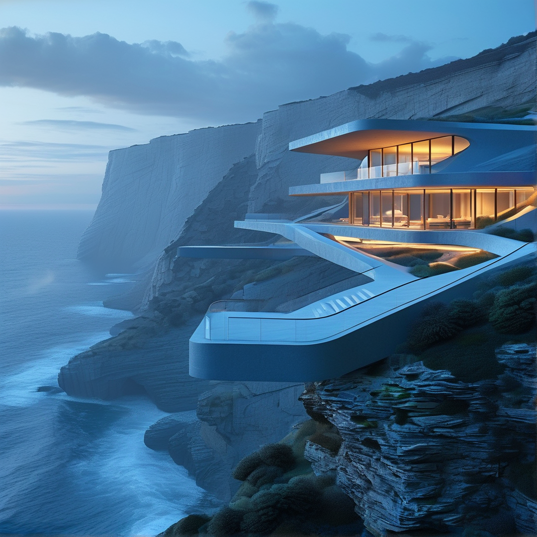 Futuristic Cliffside Villa