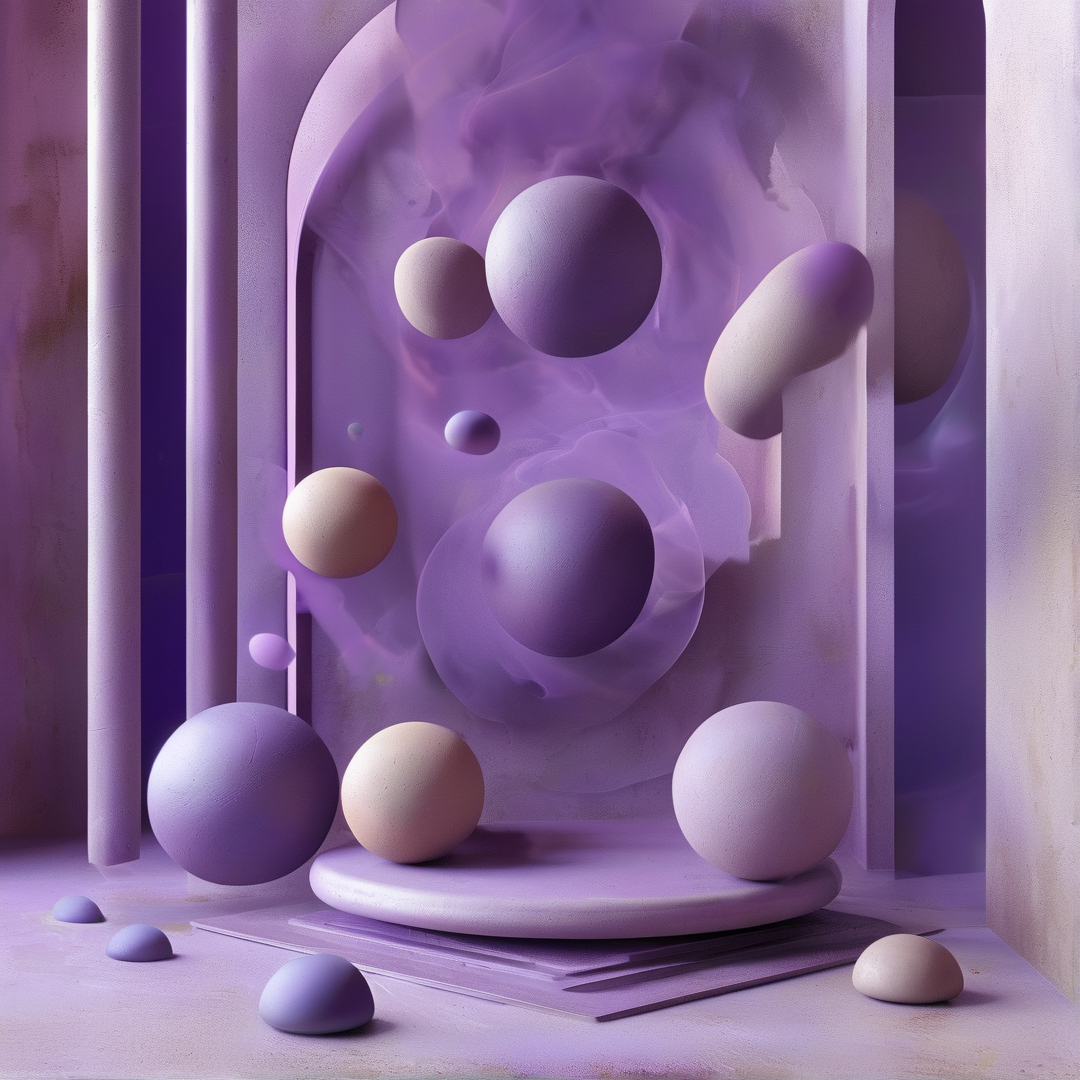 Floating Purple Spheres