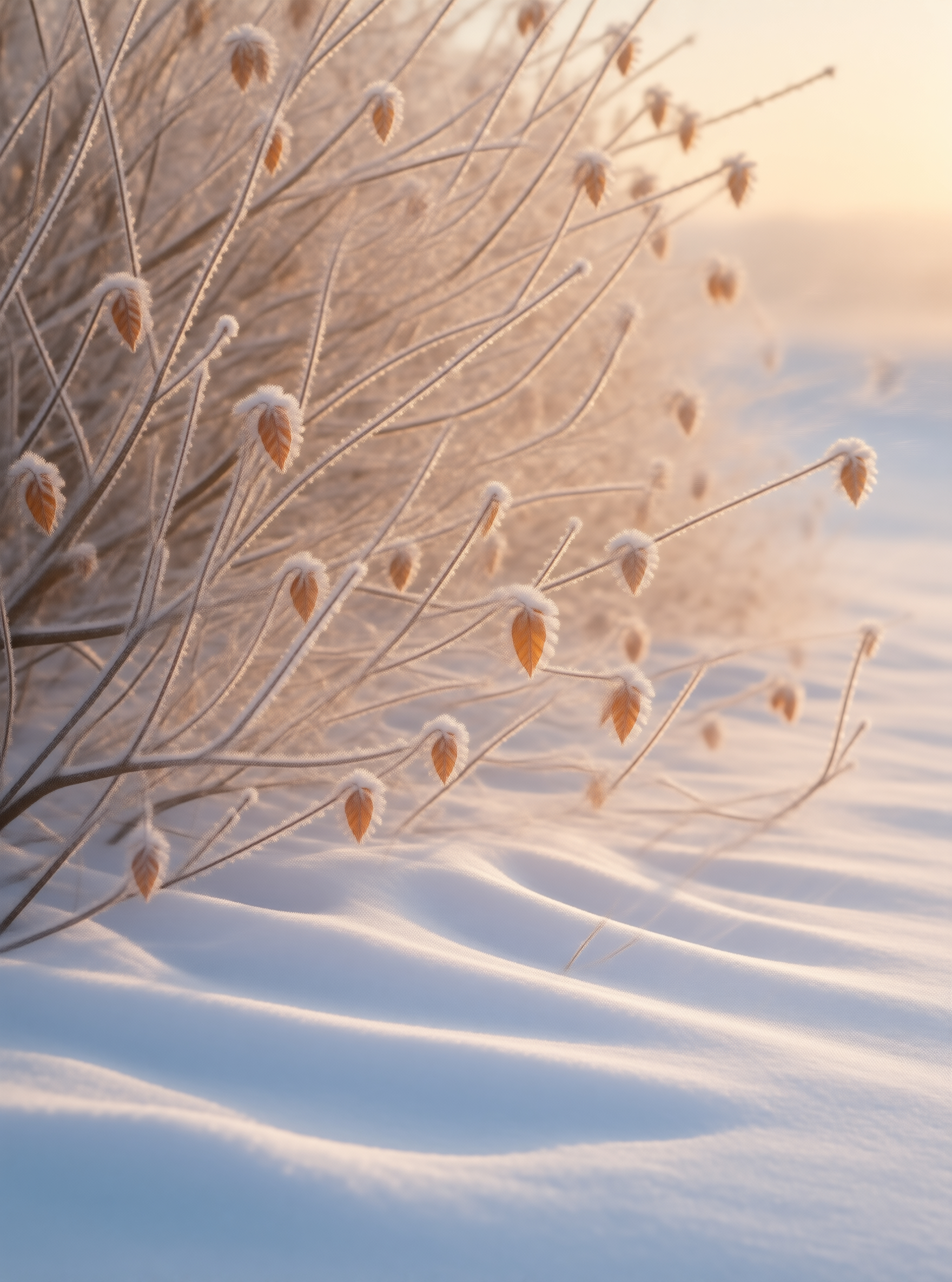 Frost Covered Winter Leaves