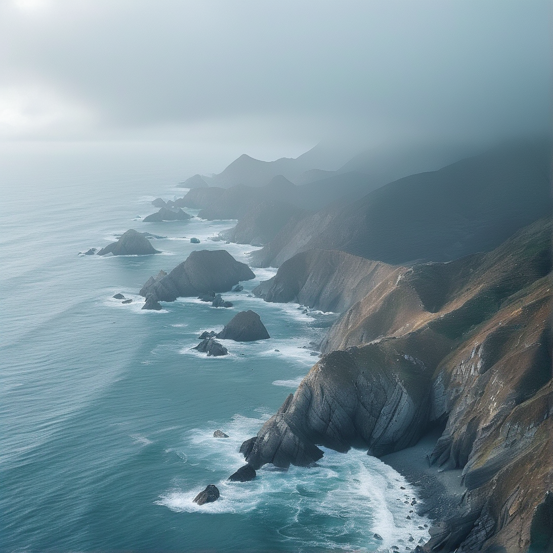 Foggy Coastal Cliffs