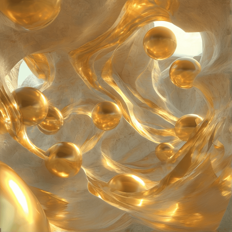 Abstract Golden Fluid Art