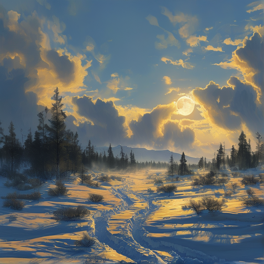 Golden Snowy Landscape