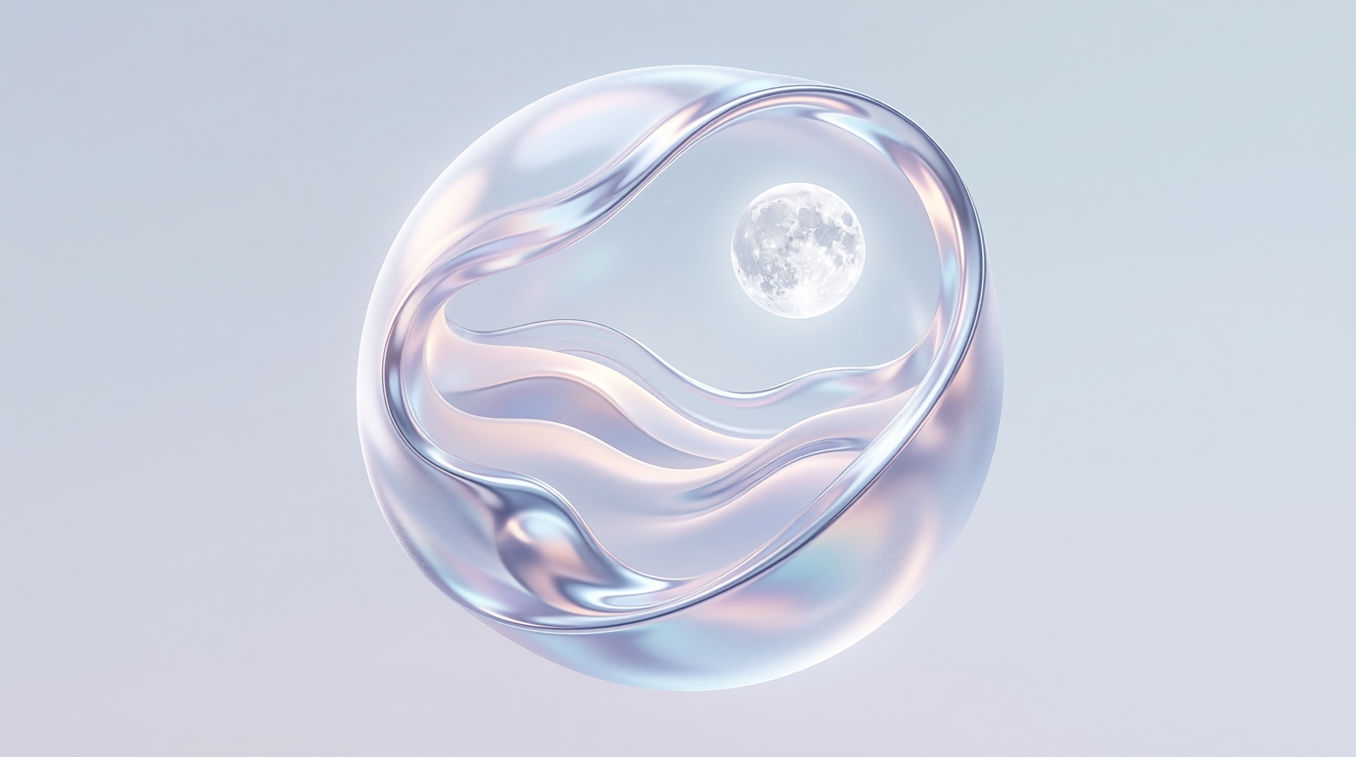 Iridescent Orb with Moon