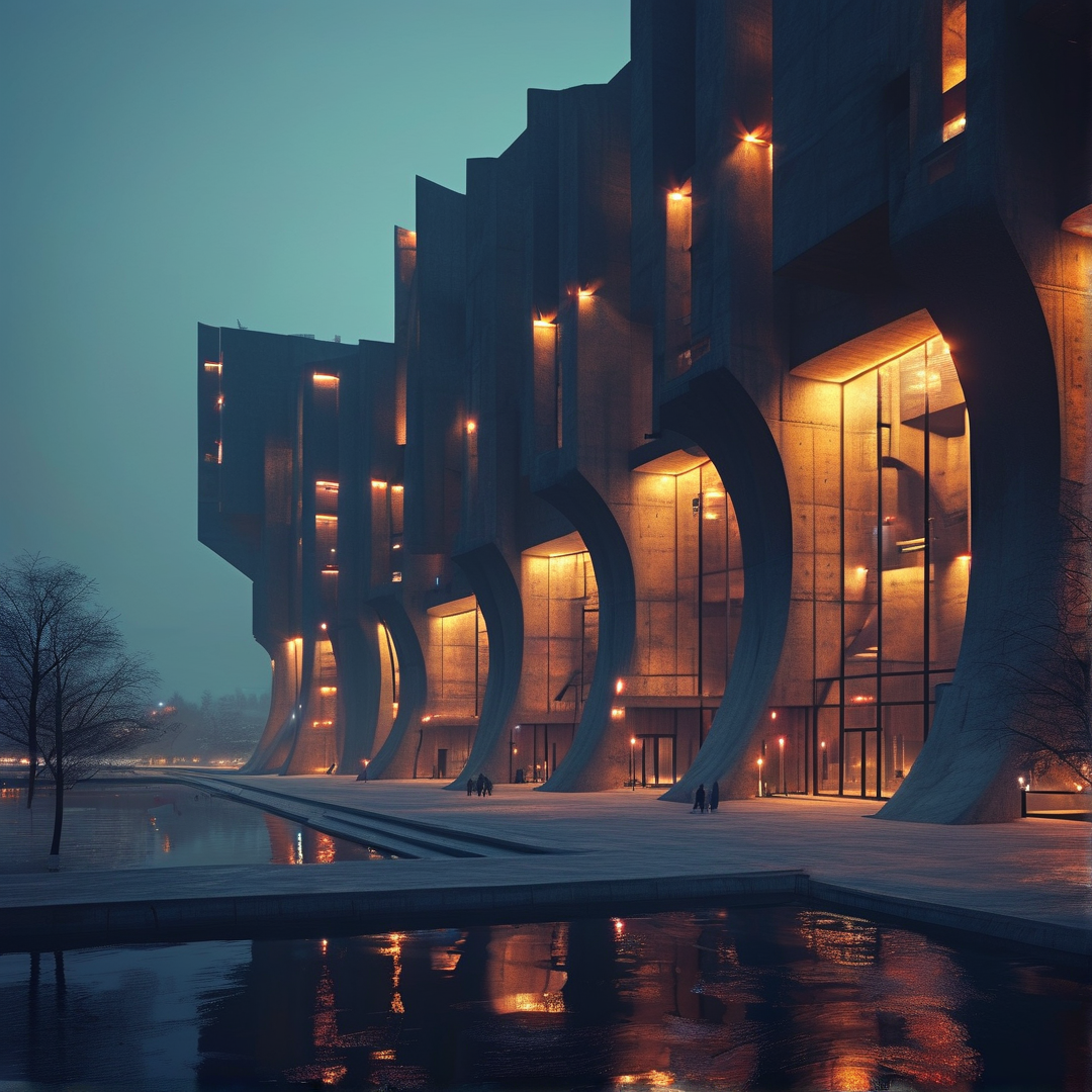 Modern Architecture at Dusk