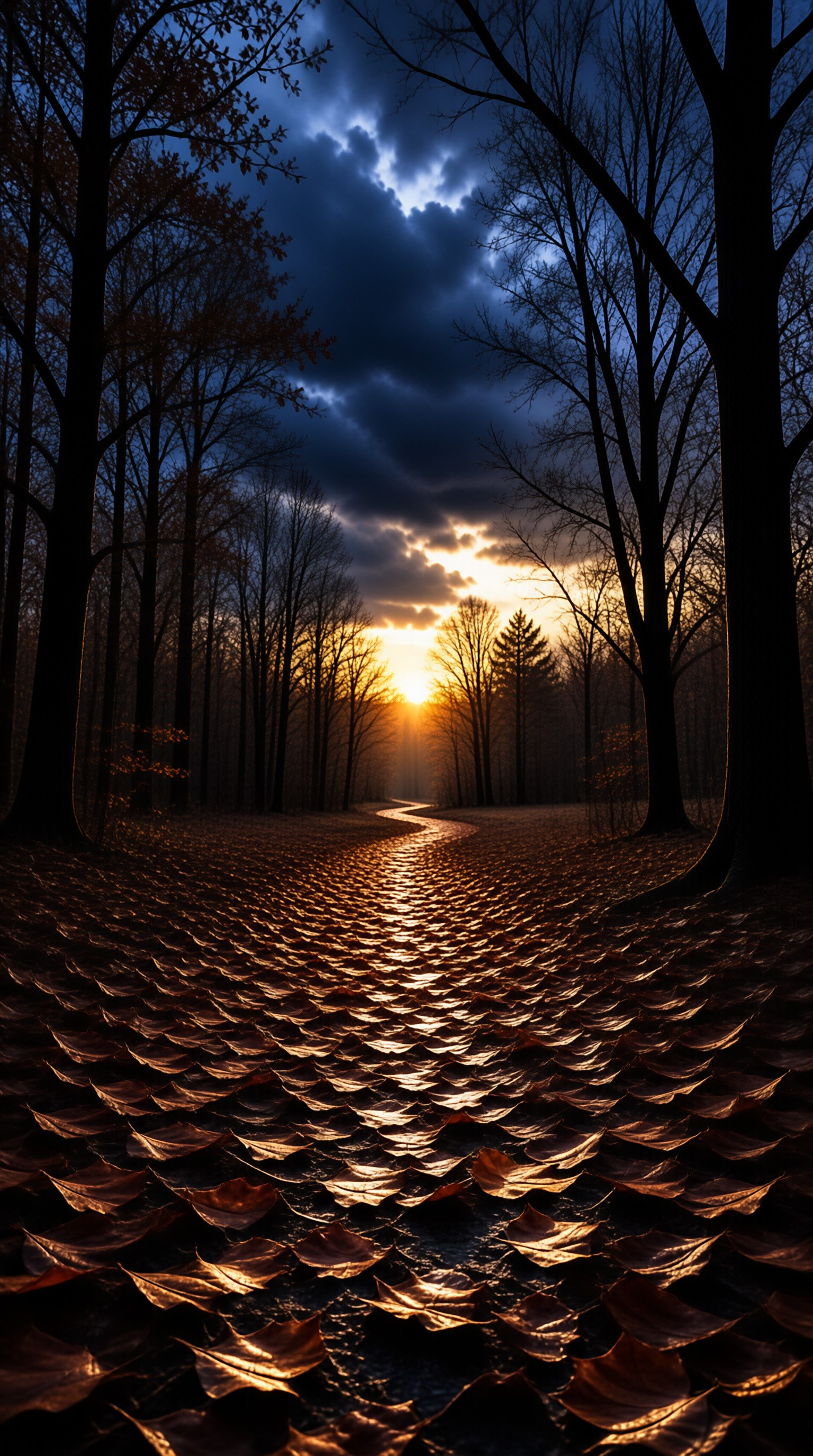 Autumn Forest Sunset Path
