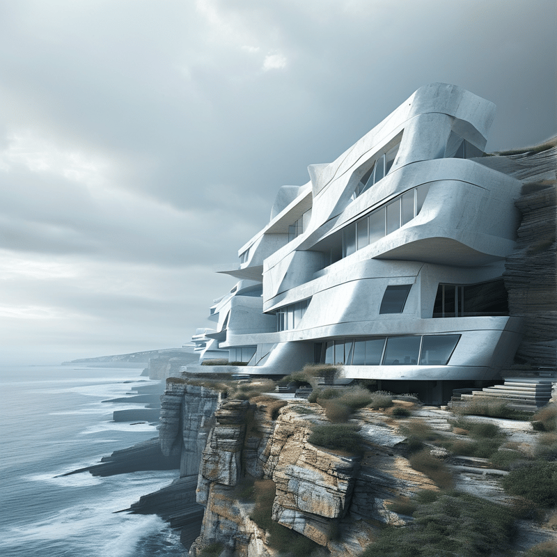 Futuristic Cliffside Villa