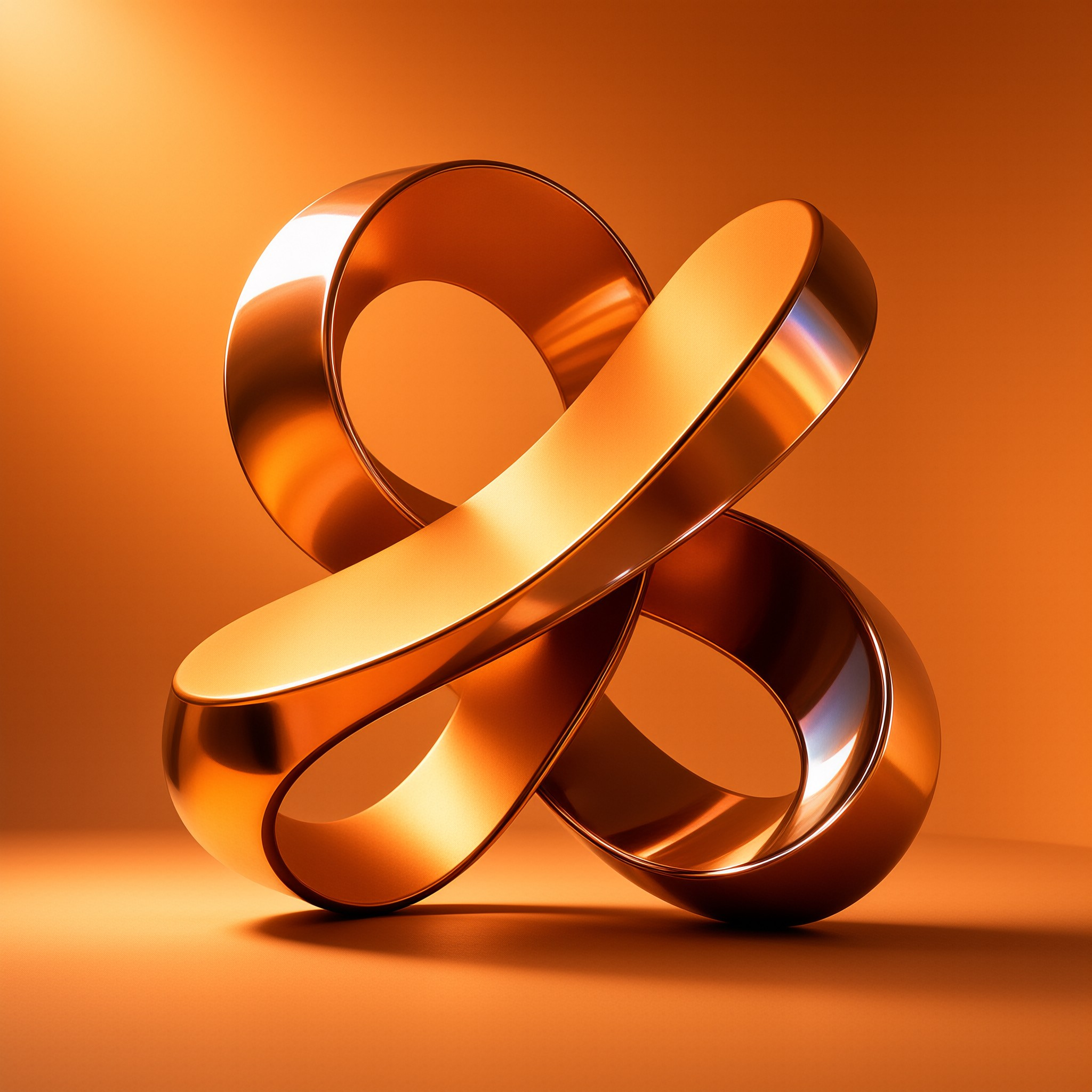 Orange Metallic Ribbon Loop