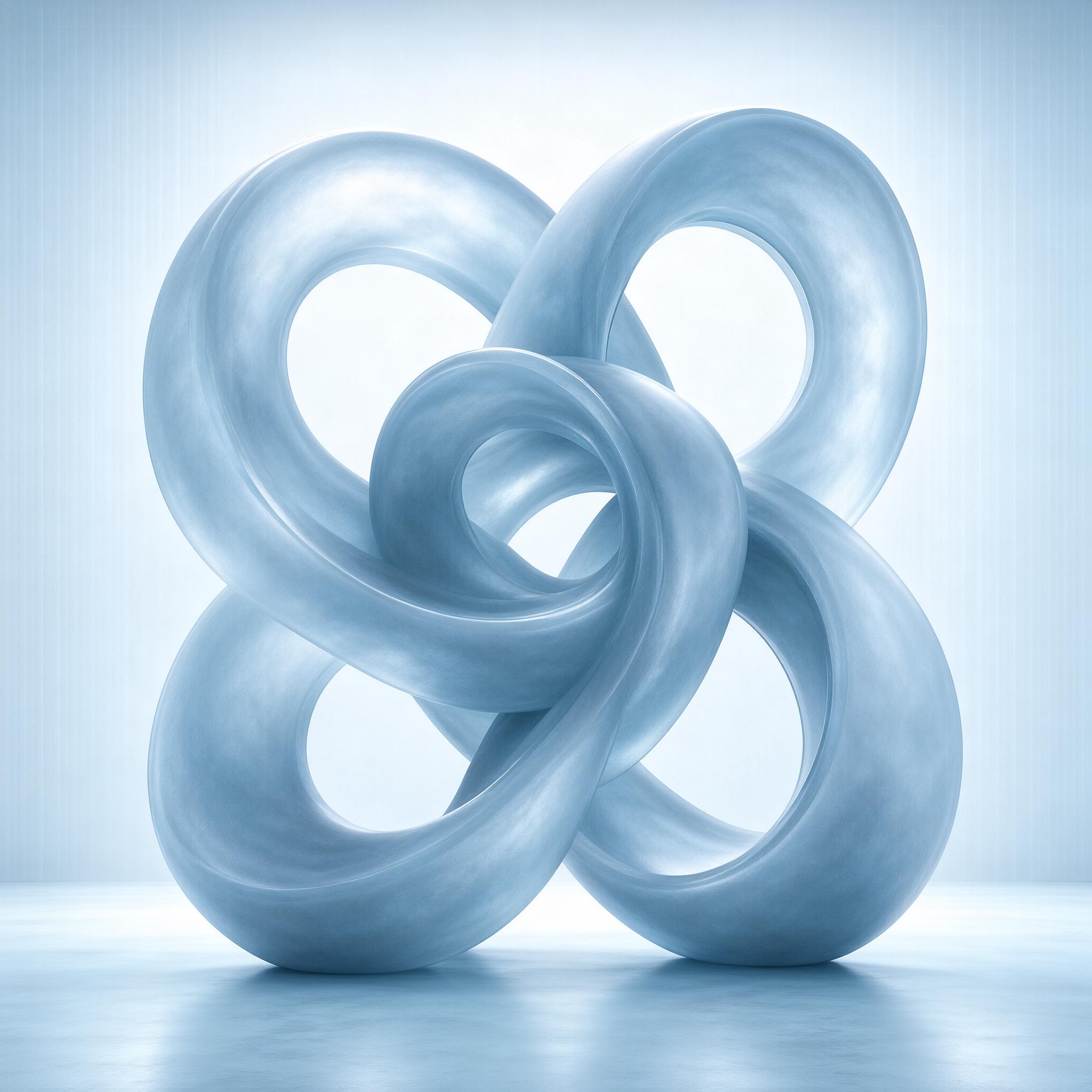 Interwoven Blue Rings Sculpture