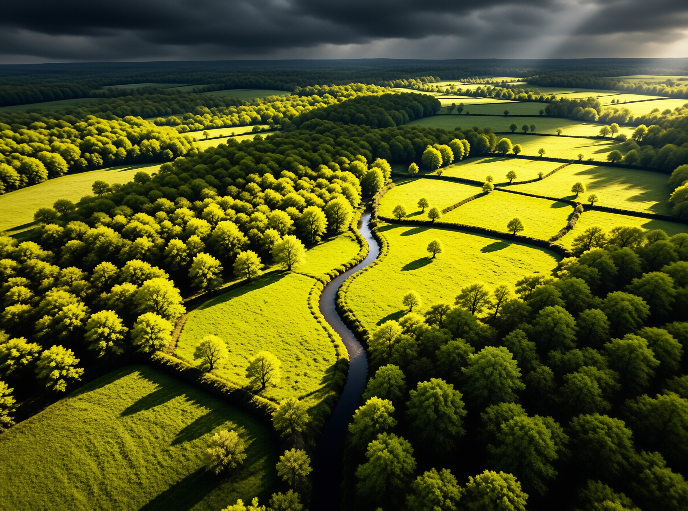 Green Countryside Aerial View