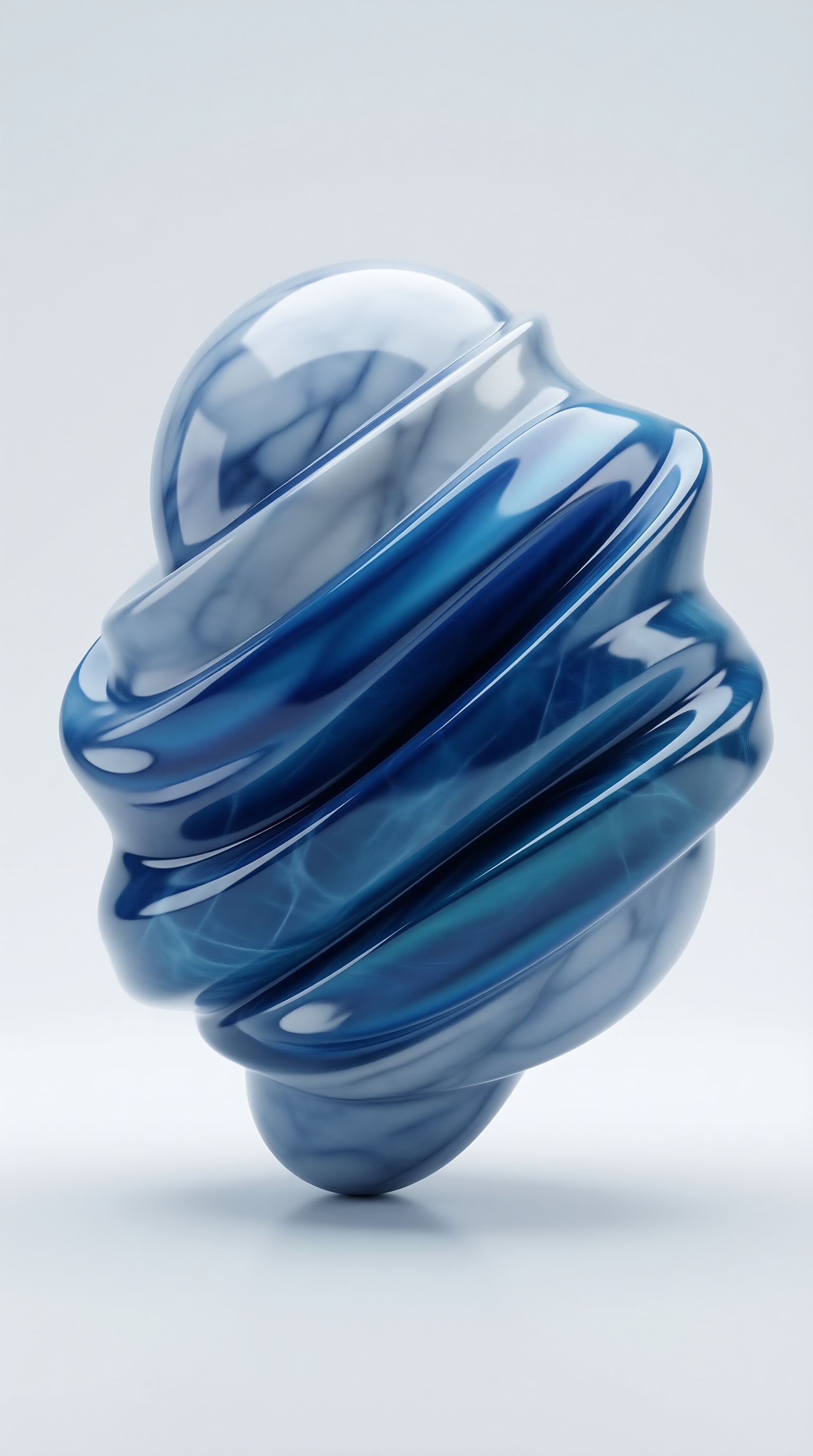 Glossy Blue Spiral Form