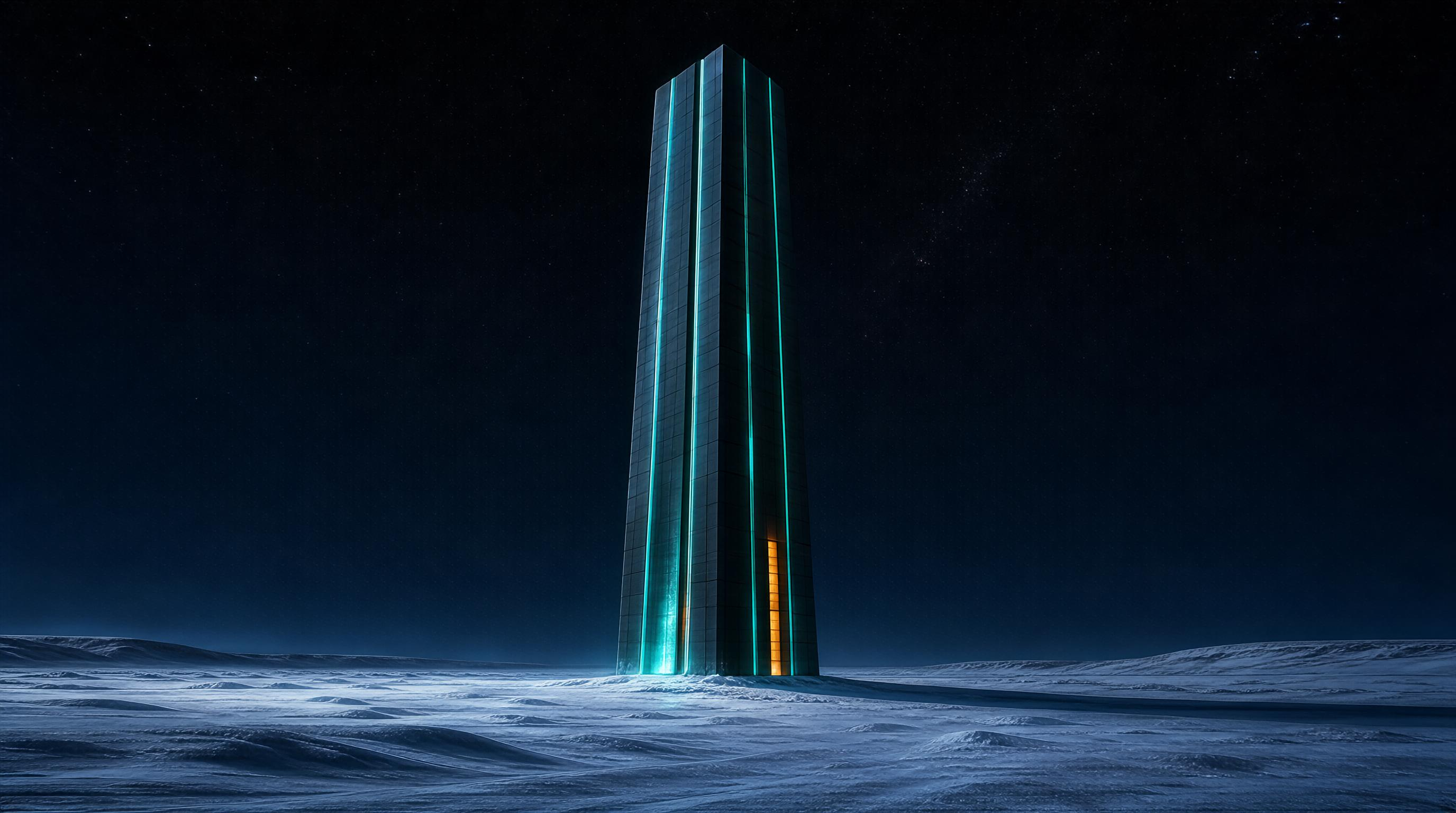 Futuristic Tower in Snow