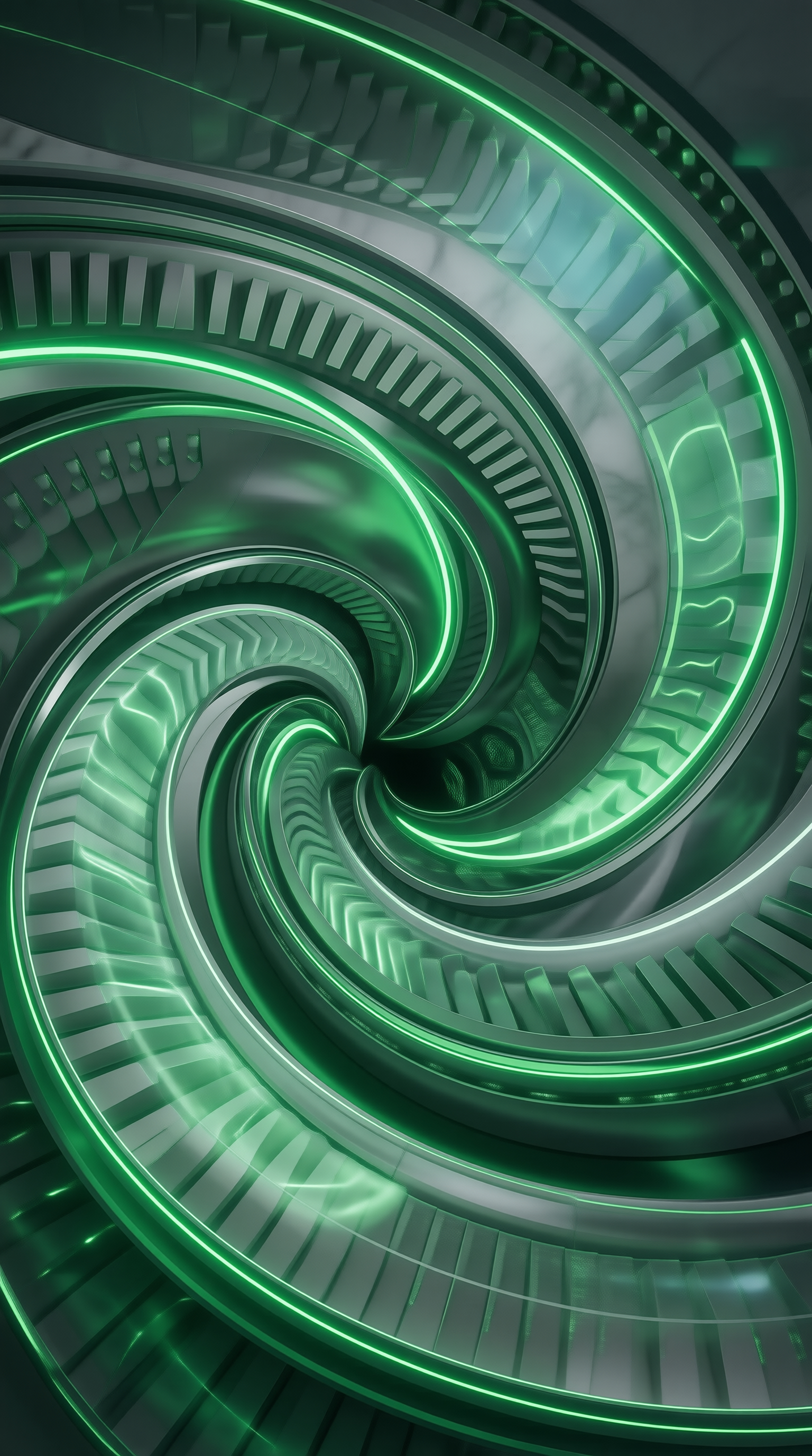 Futuristic Green Tech Spiral