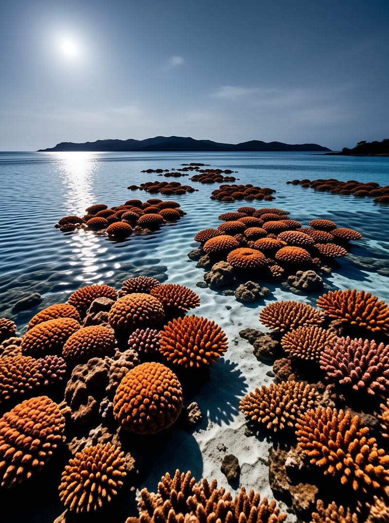 Sunlit Coral Reef Lagoon