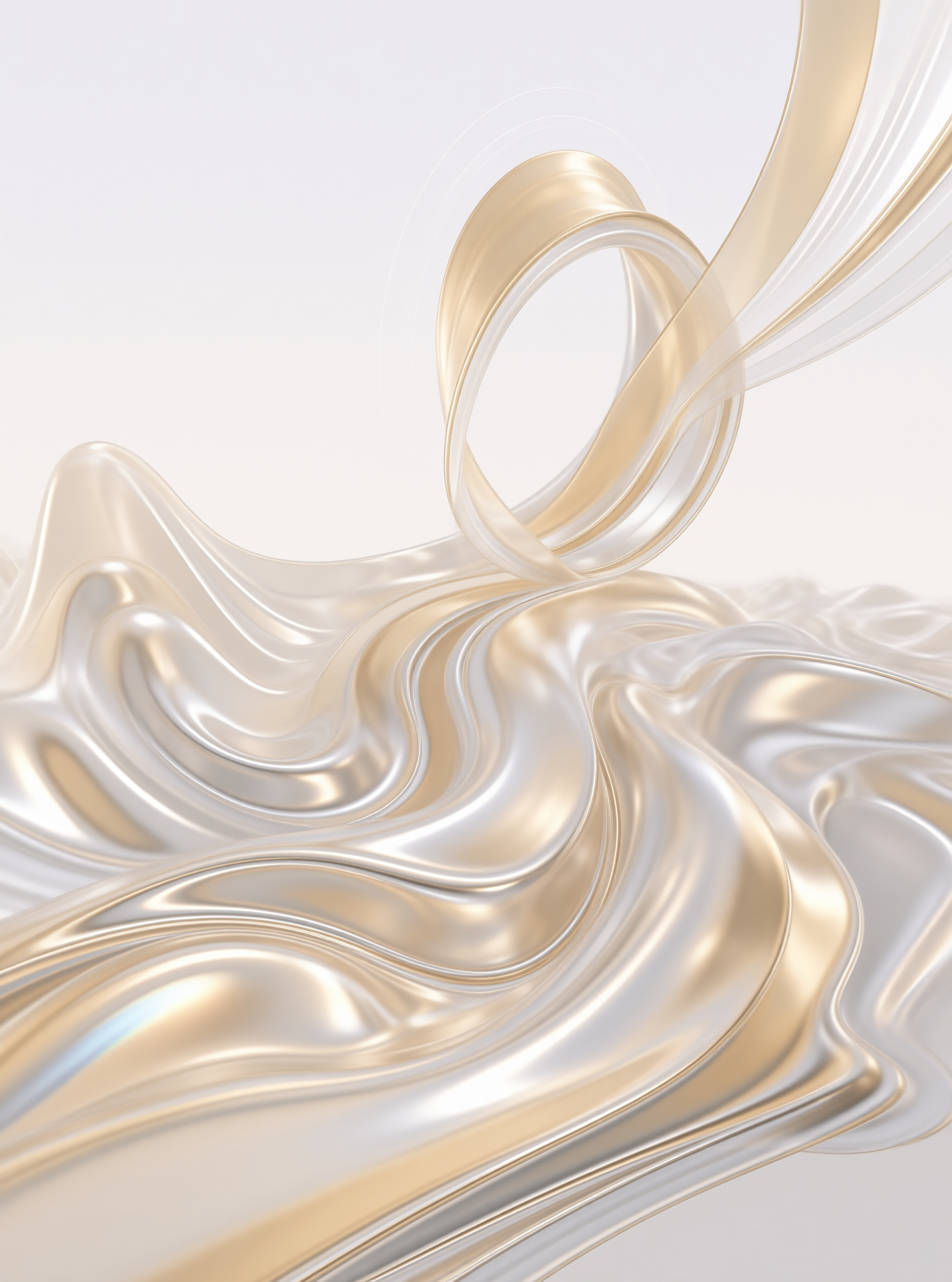 Golden Liquid Abstract Art