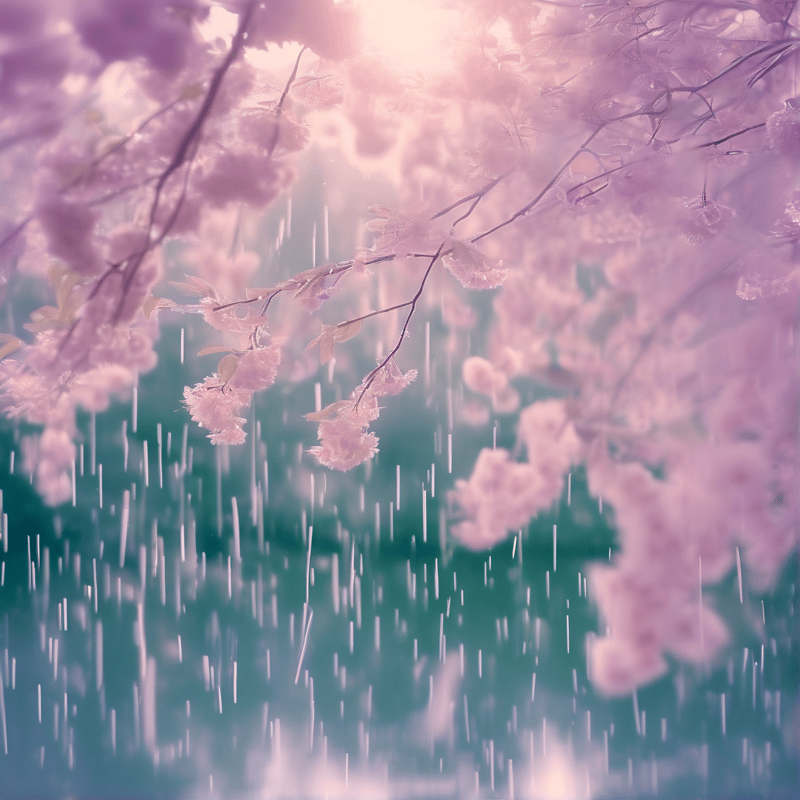 Cherry Blossoms in Rain