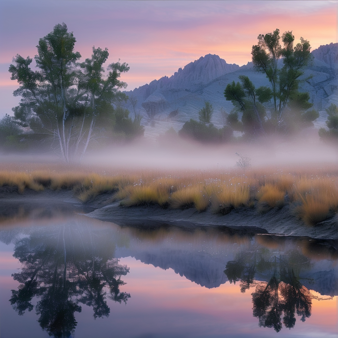 Misty Mountain Reflection