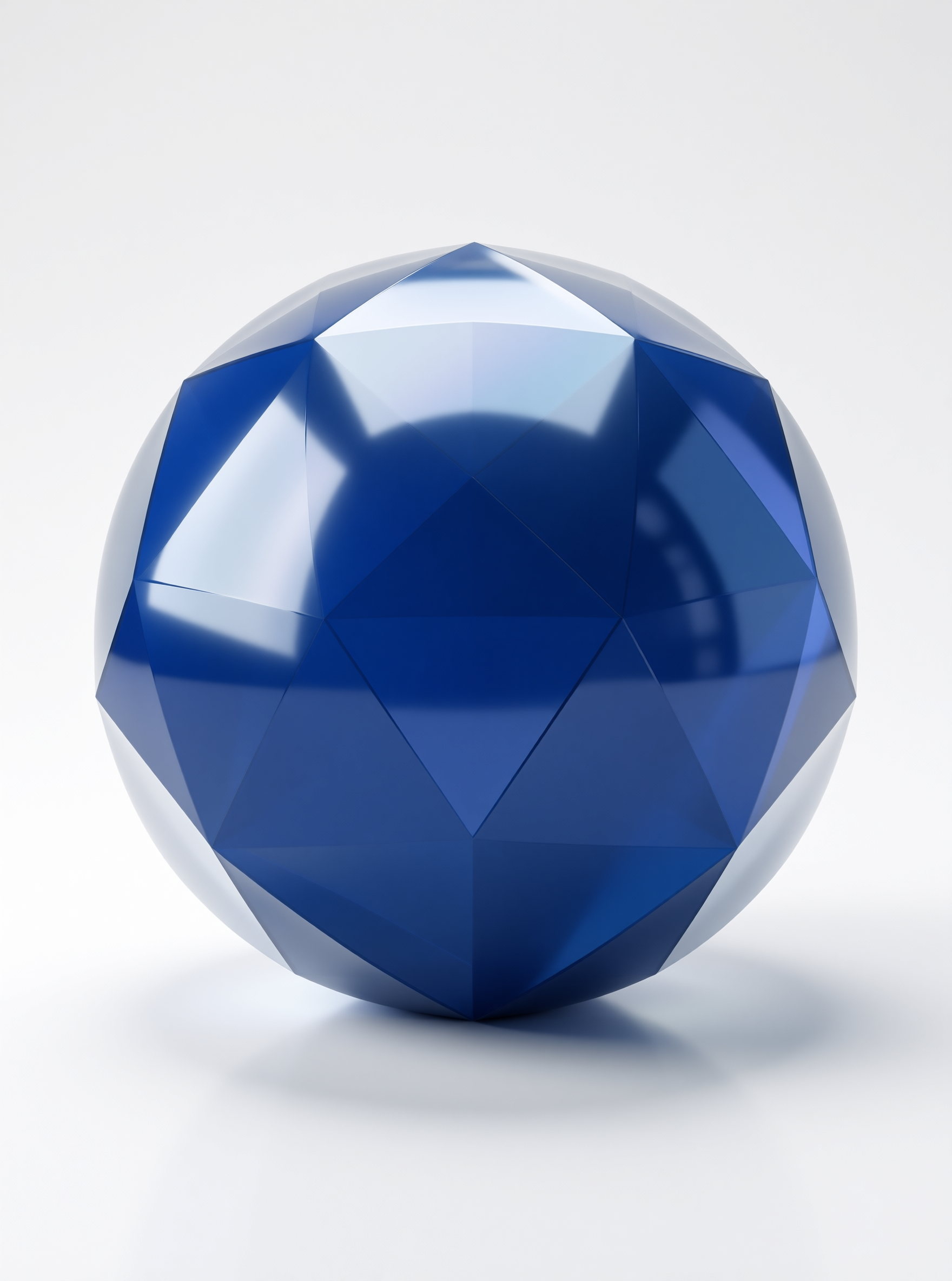 Blue Faceted Sphere