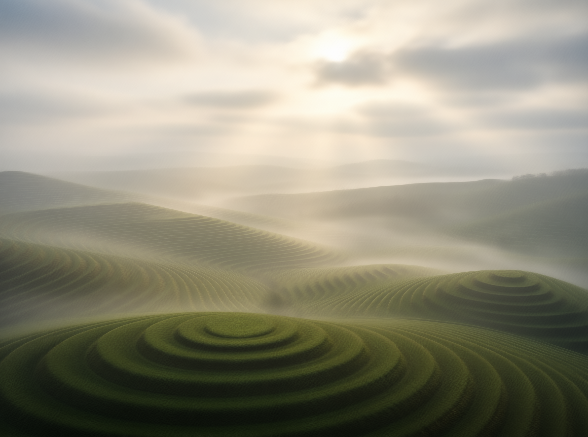 Misty Green Ripples