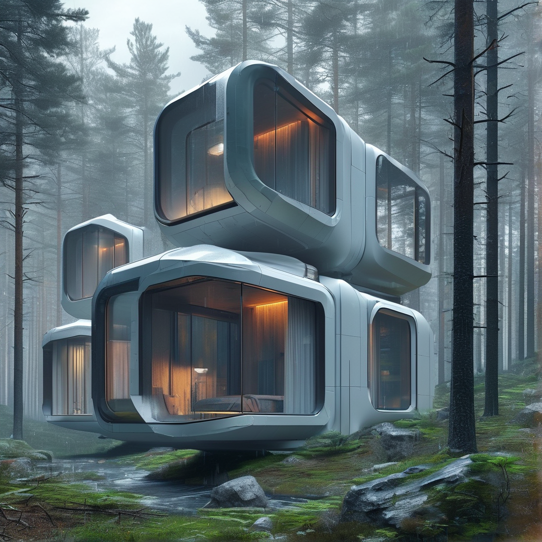 Futuristic Forest Cabin