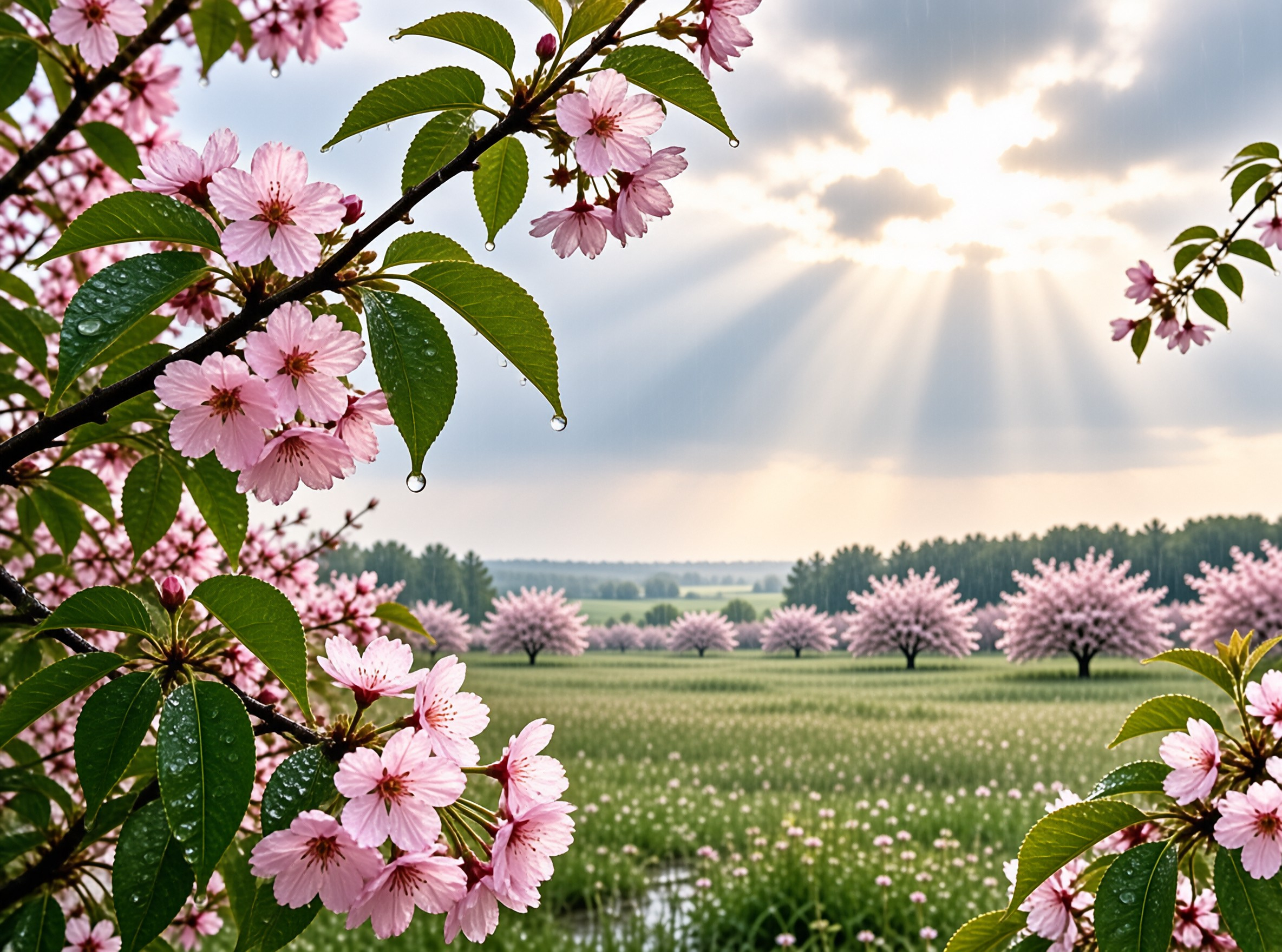 Cherry Blossoms in Sunlight