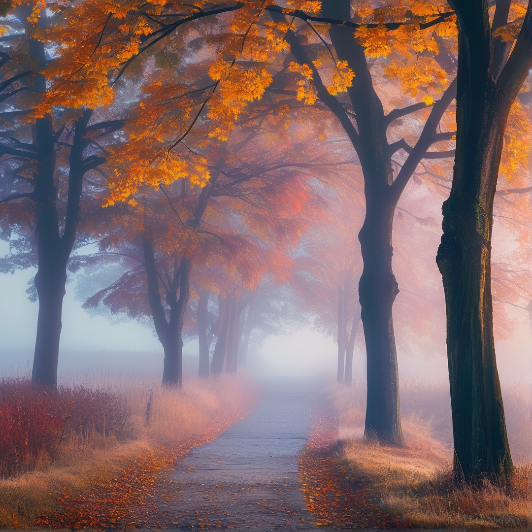 Foggy Autumn Path