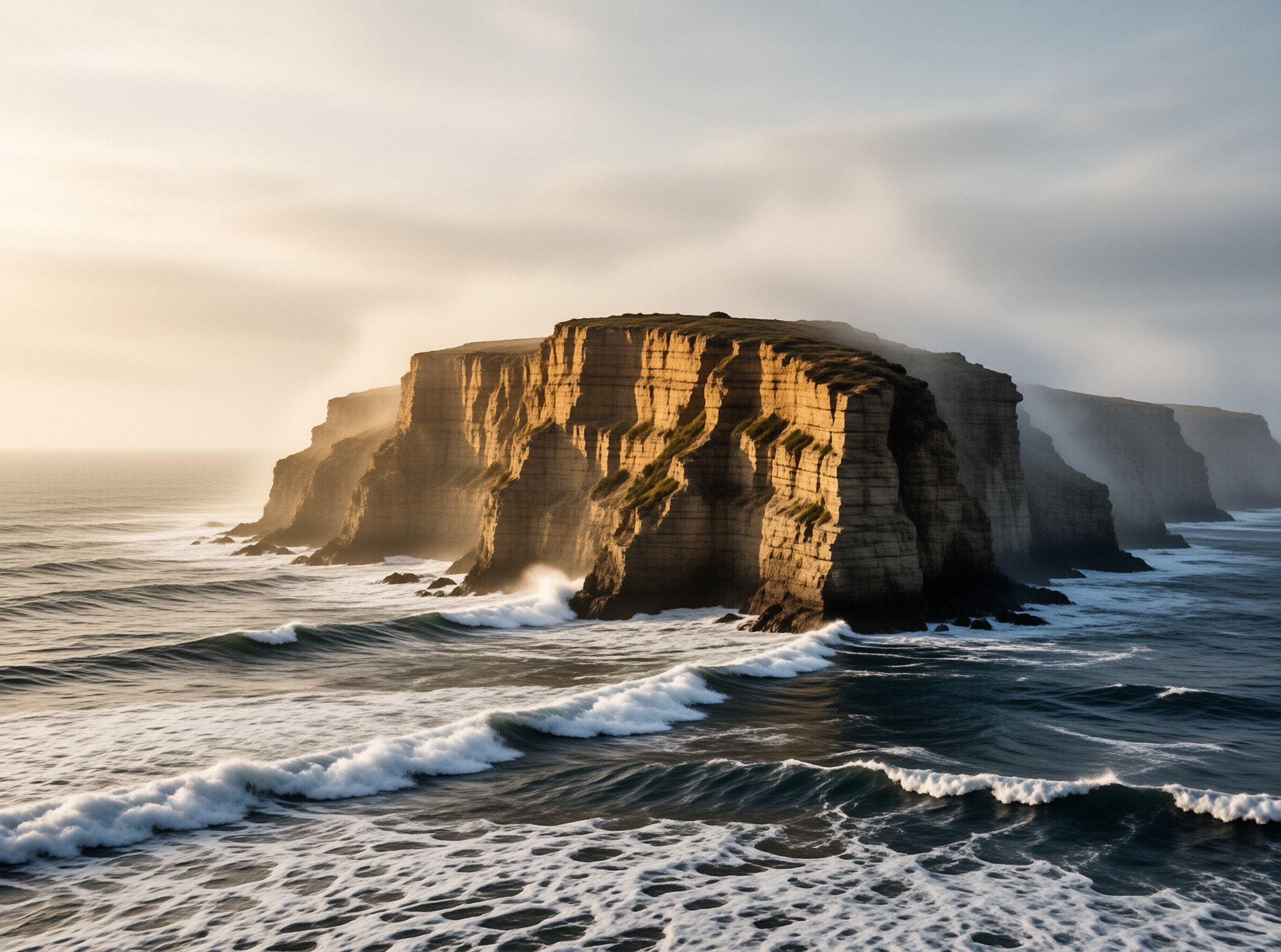 Golden Light on Sea Cliffs
