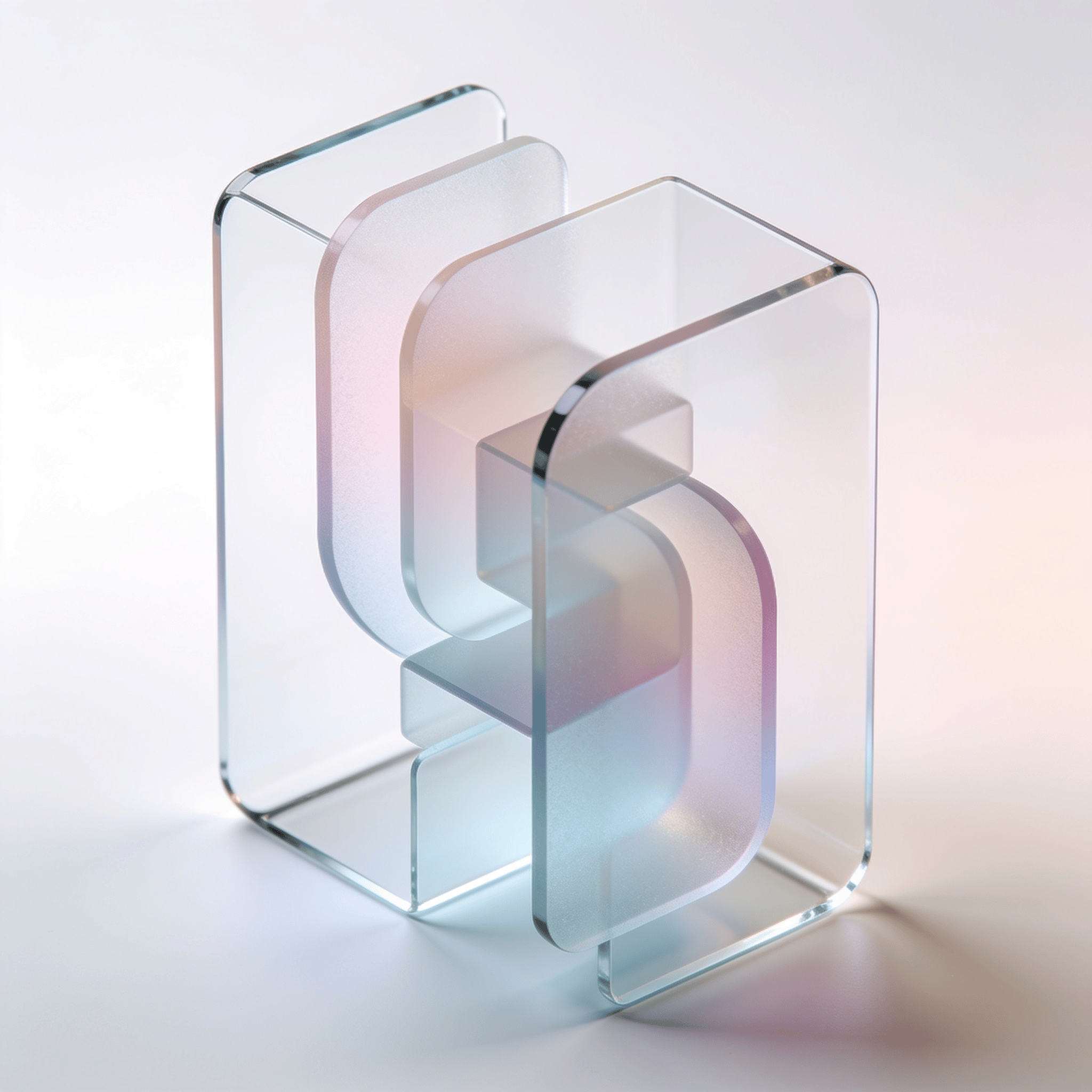 Pastel, Frosted Glass Impossible Shape