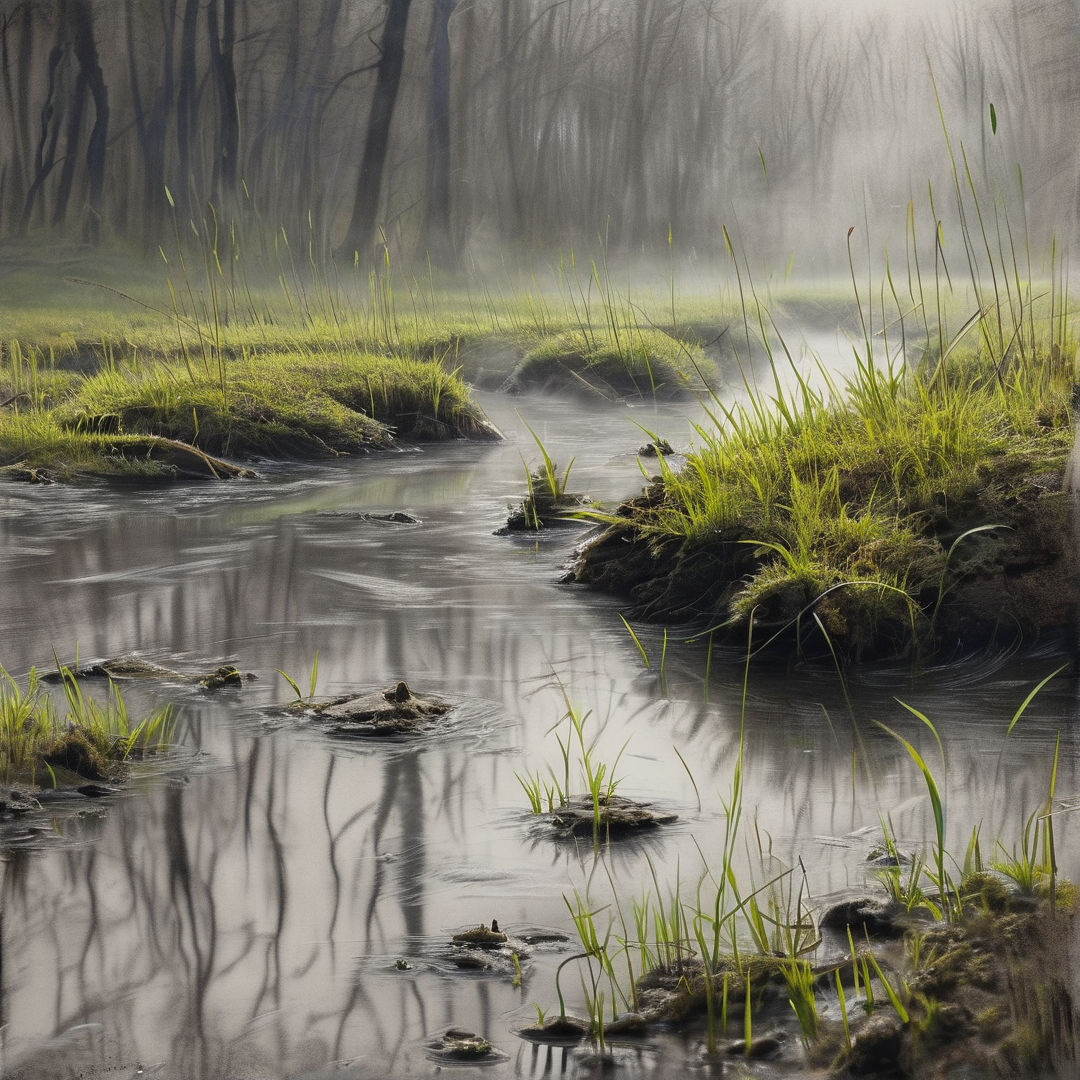 Misty Forest Stream