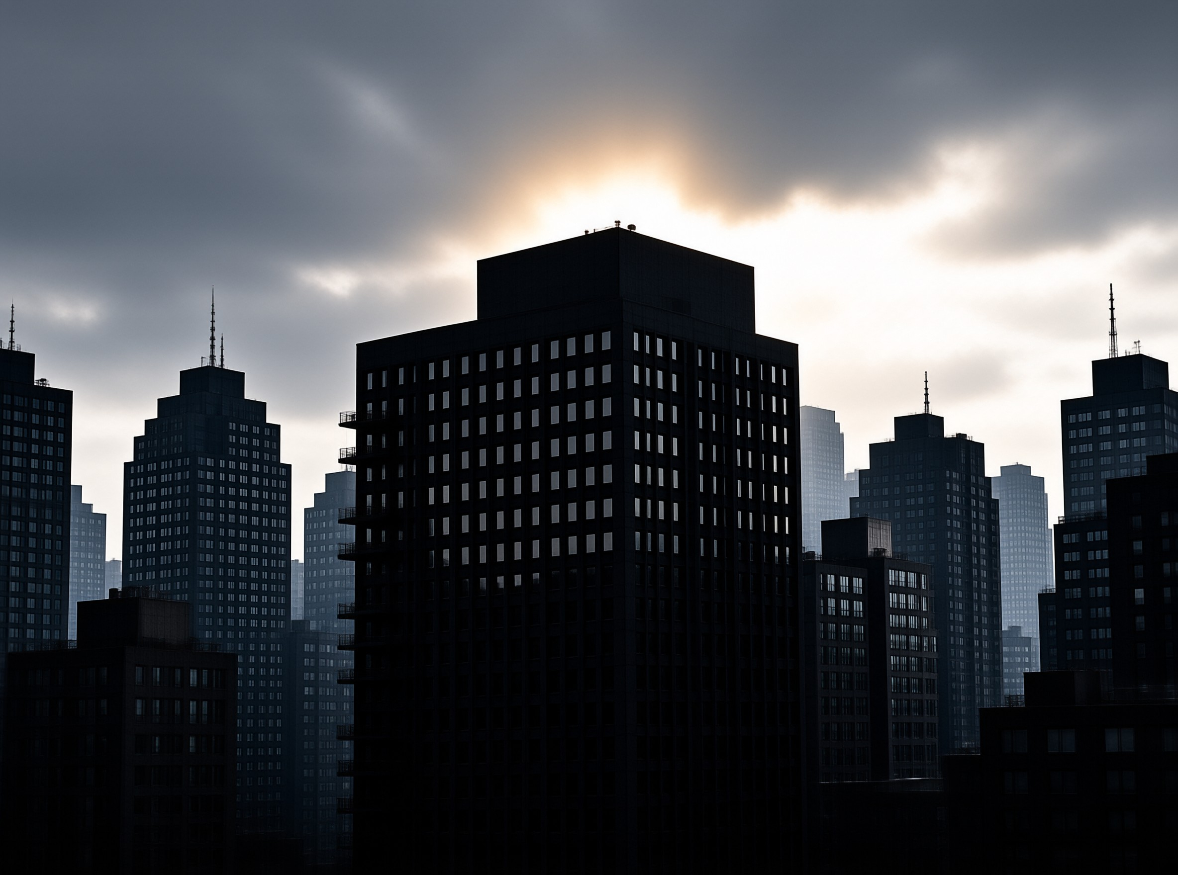 Silhouetted City Skyline