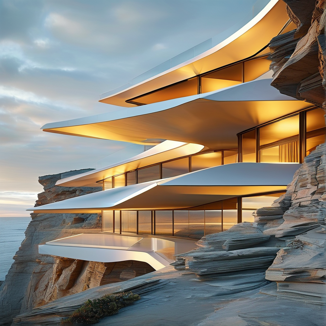 Futuristic Cliffside Residence