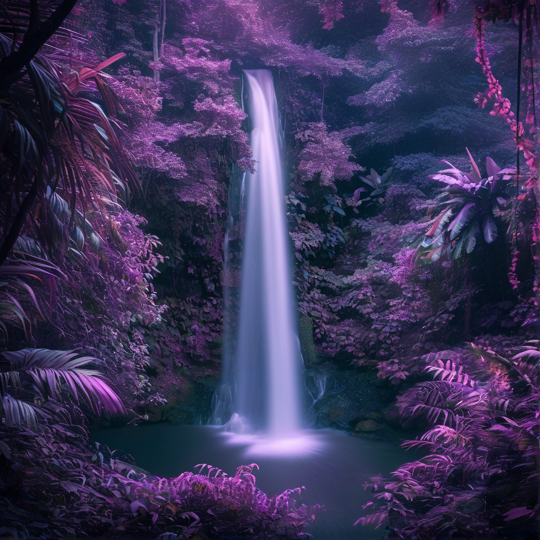 Mystical Purple Waterfall