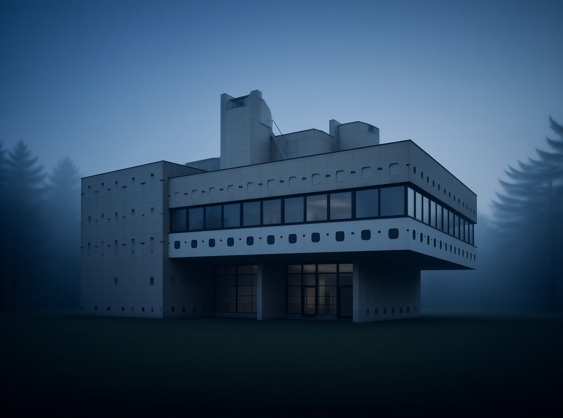 Foggy Modern Building