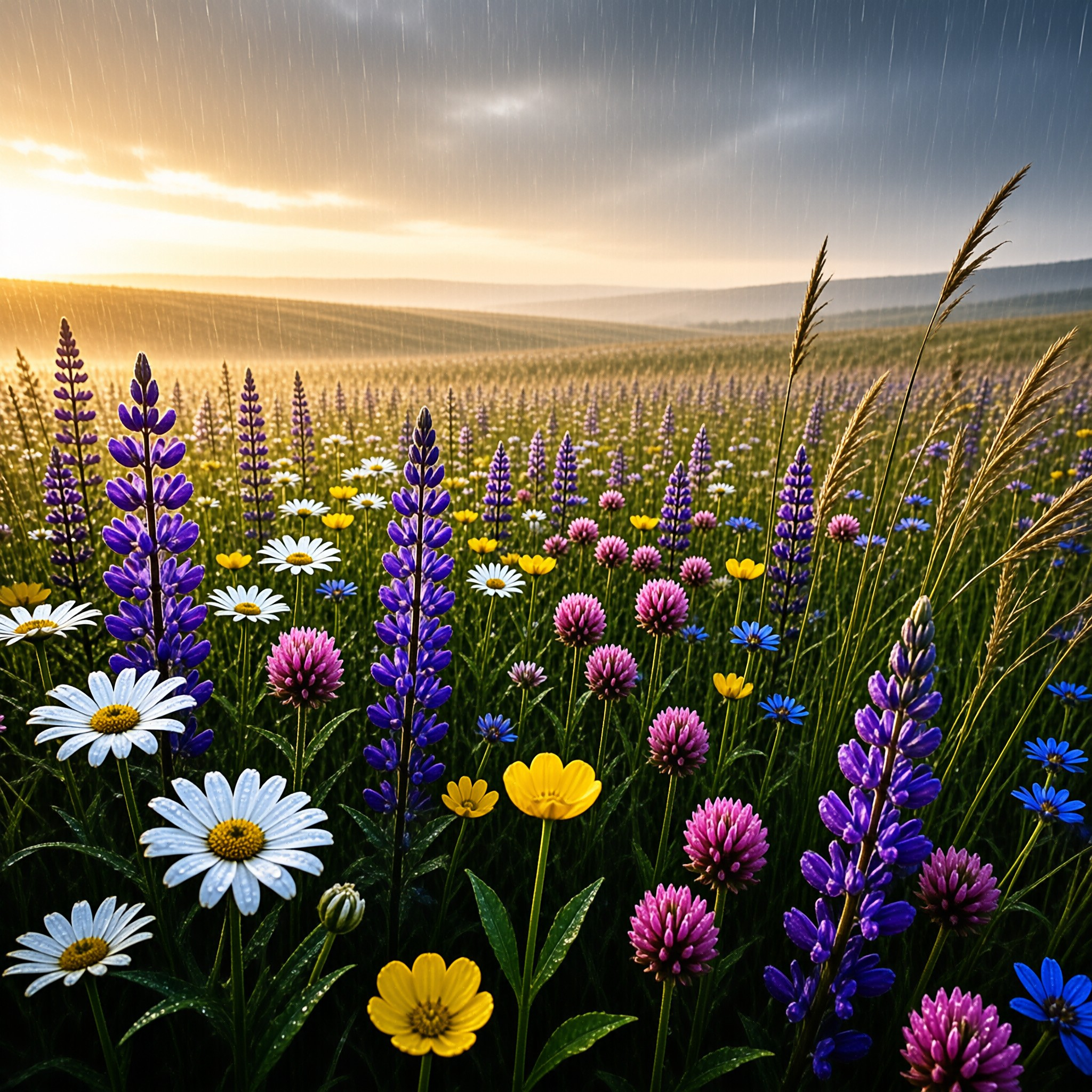 Rainy Wildflower Meadow