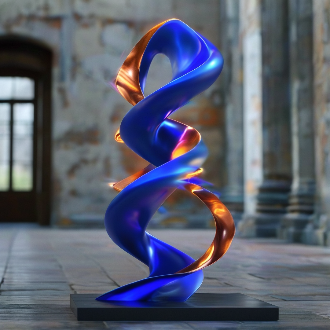 Metallic Spiral Sculpture