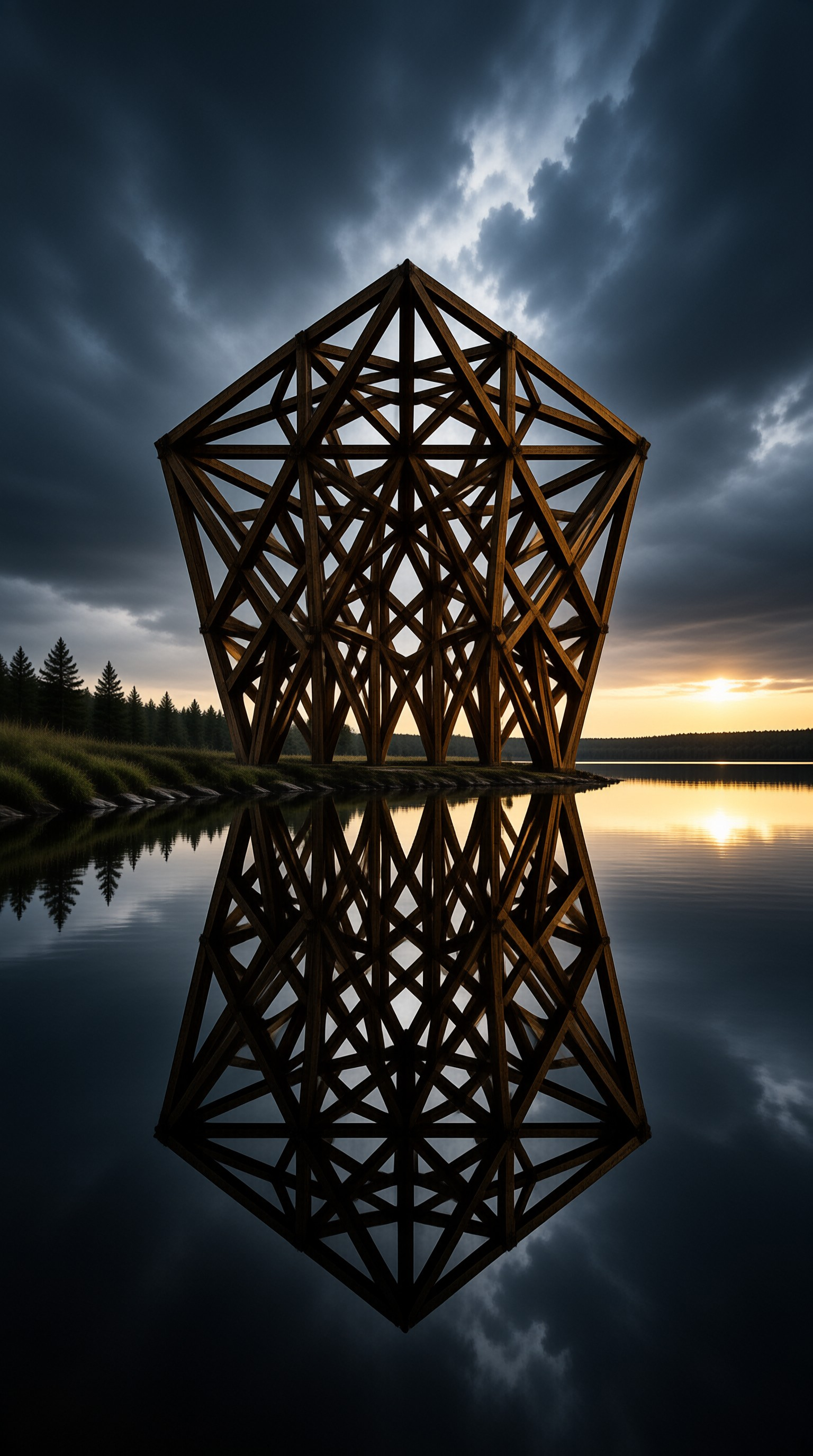 Geometric Wooden Sculpture