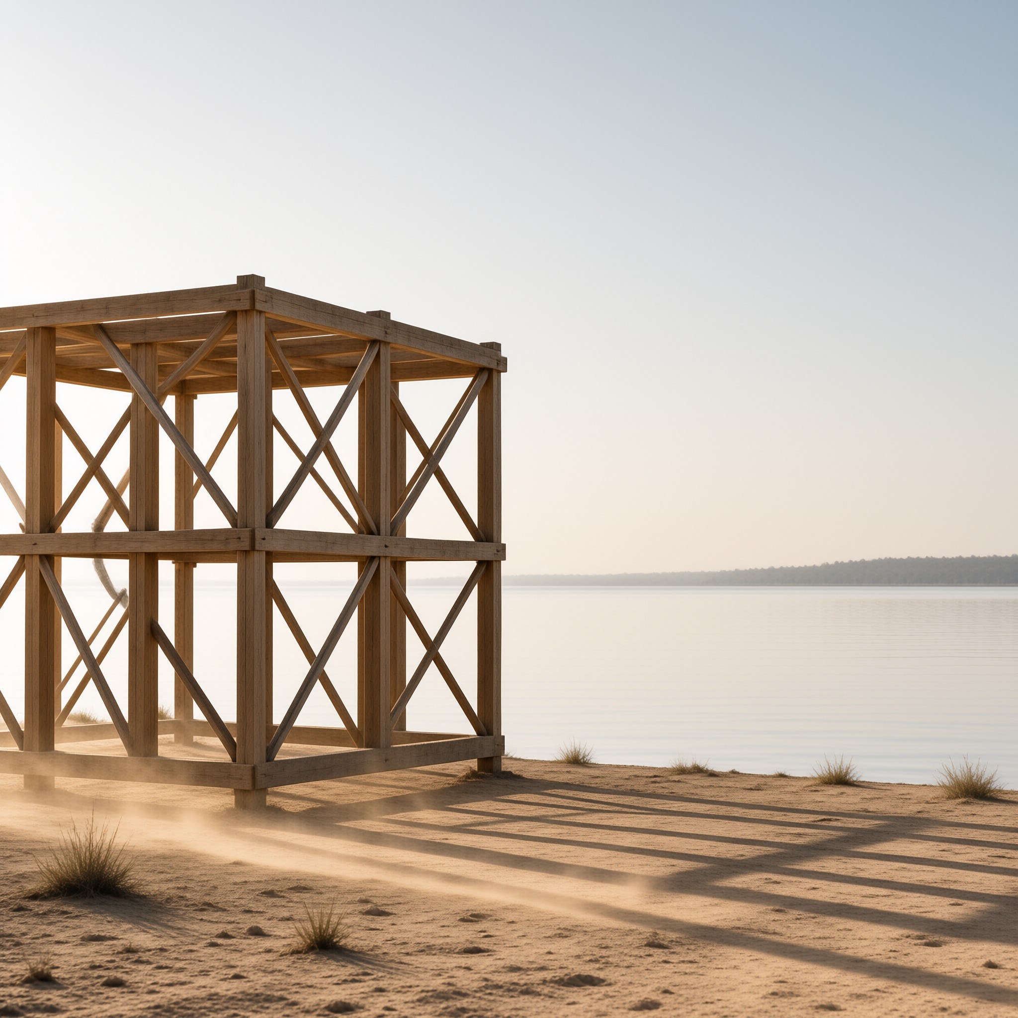 Wooden Frame on Shore