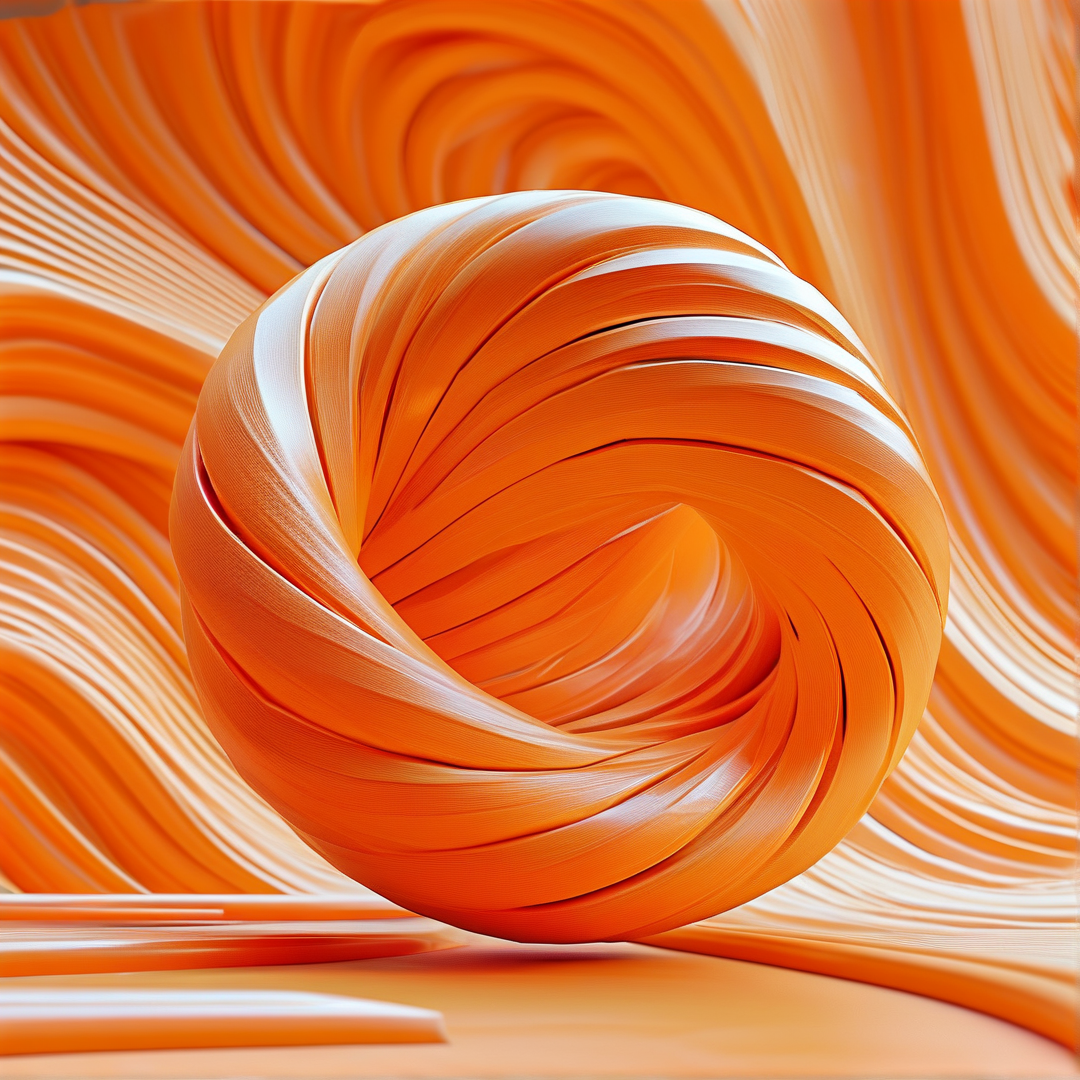 Orange Swirl Sphere