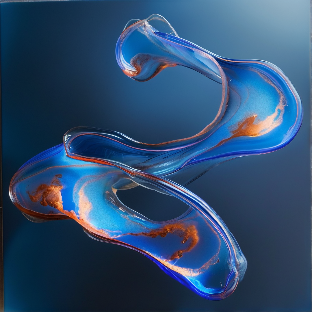Abstract Fluid Blue Sculpture