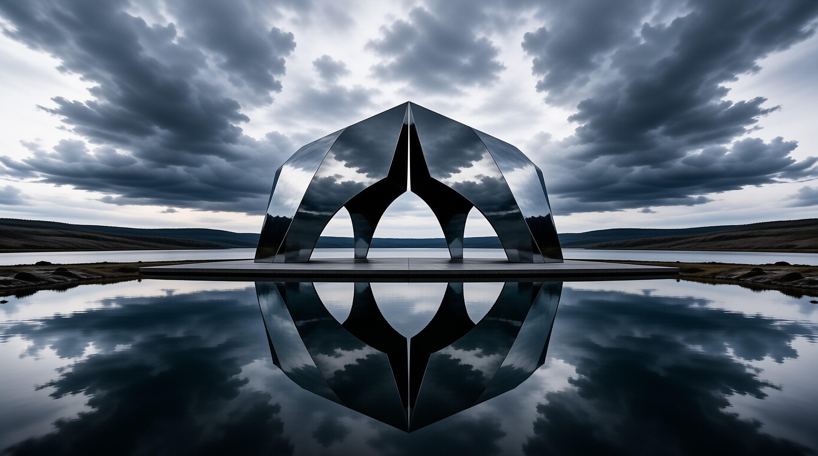 Futuristic Metallic Sculpture