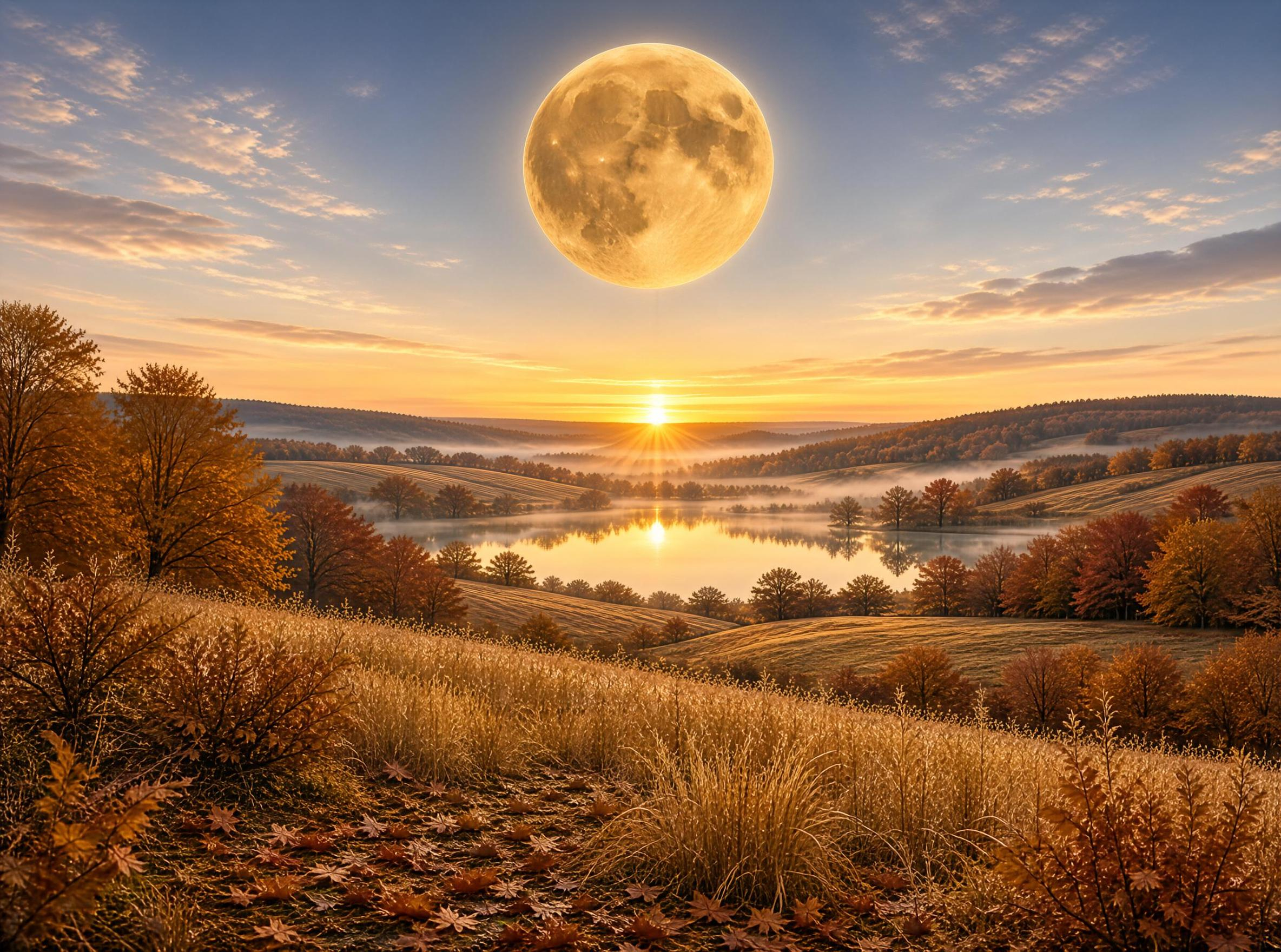 Moonlit Autumn Valley