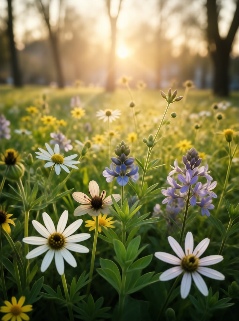 Sunlit Wildflower Meadow