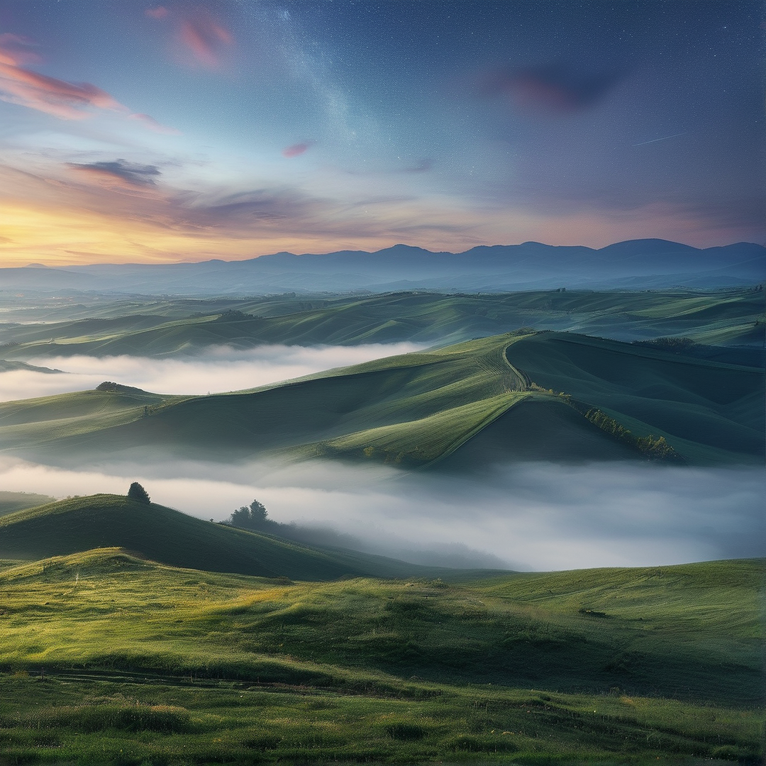 Misty Hills at Dawn
